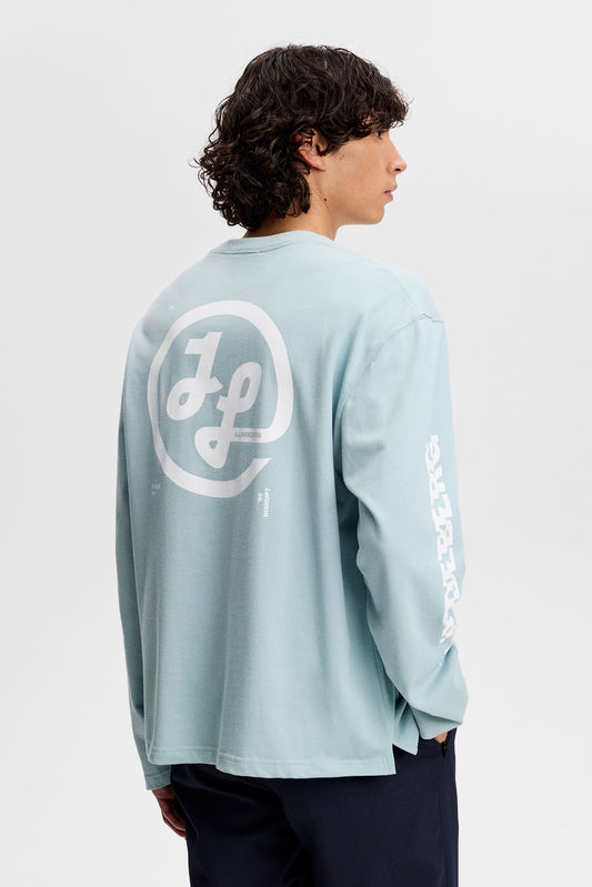 Walsh LS Print T-shirt / Forget-Me-Not