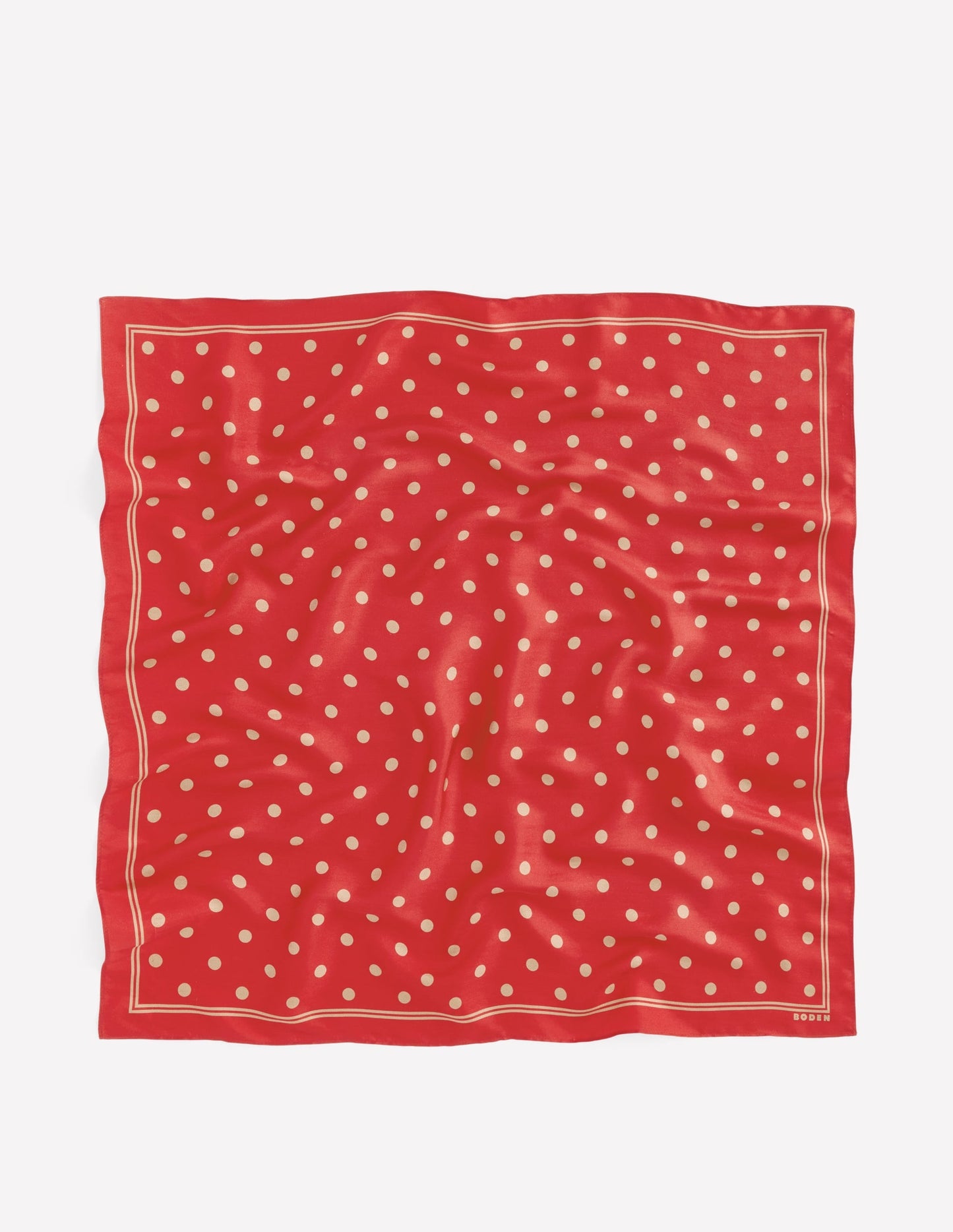 Elisabeth Silk Square Scarf-Red, Camel Spot