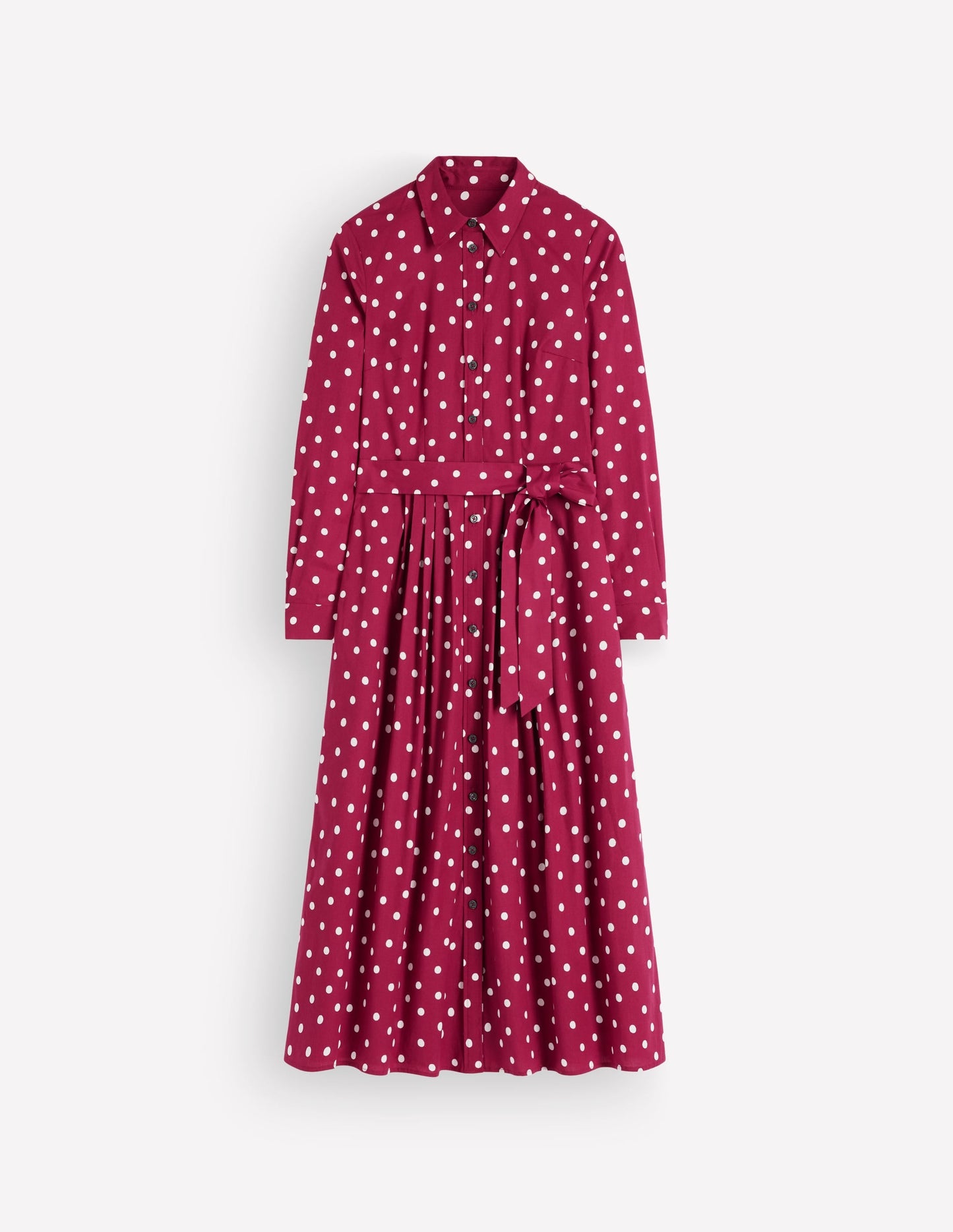 Alexa Cotton Midi Shirt Dress-Ruby Red, Boden Spot