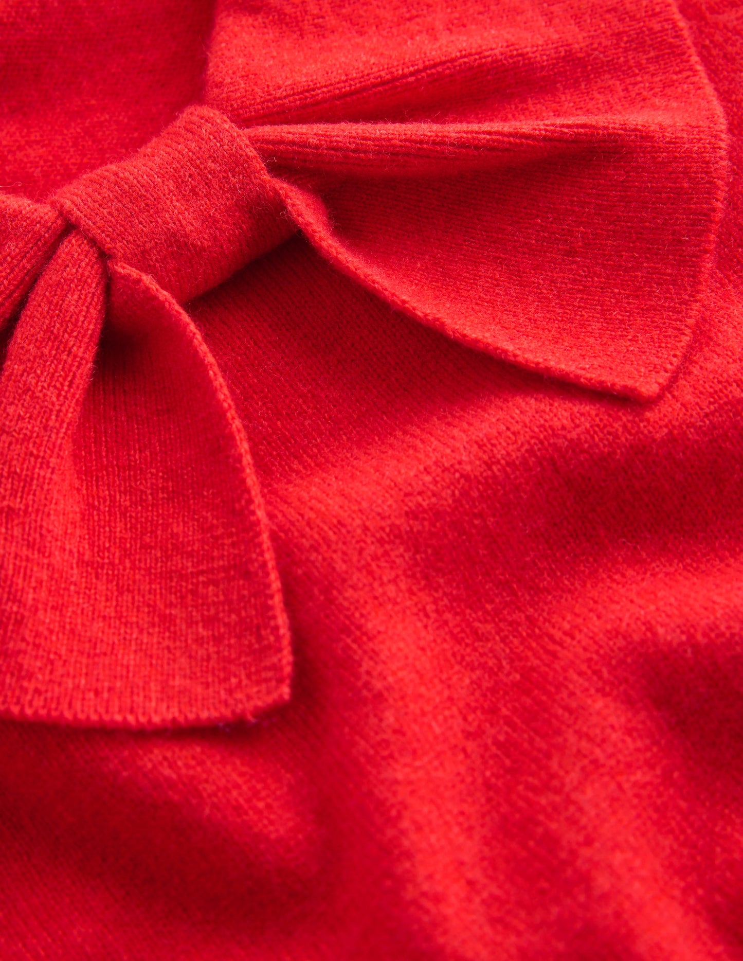 Bow Neck Knitted Jumper-Poppy Red