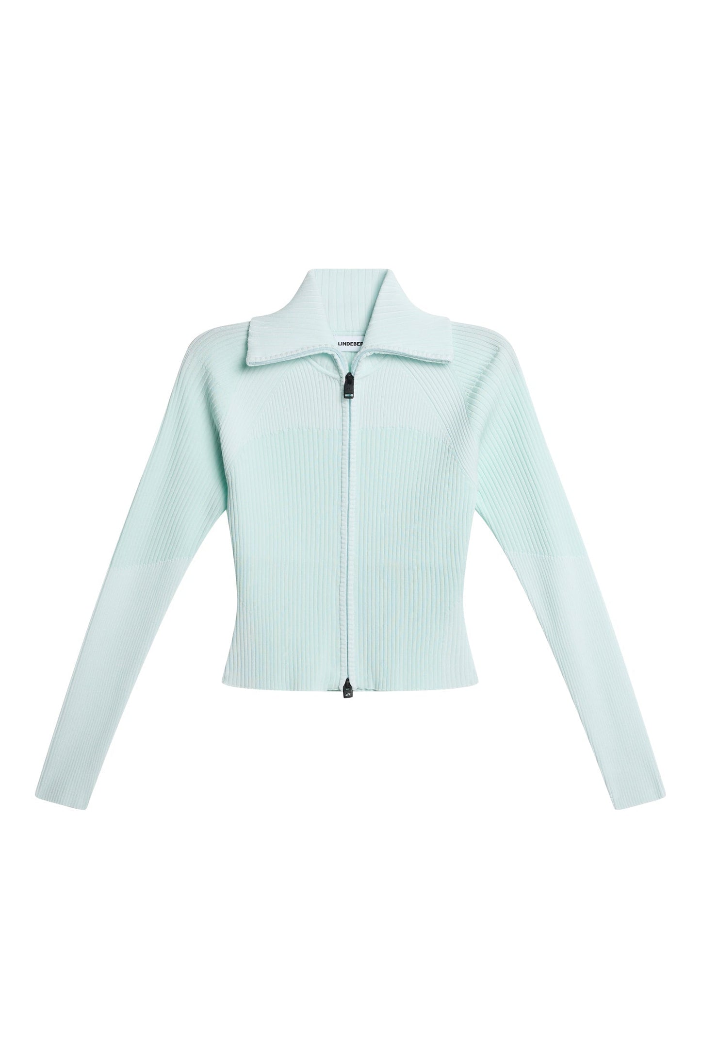 Terri Contrast Rib Zip Sweater / Sky Light