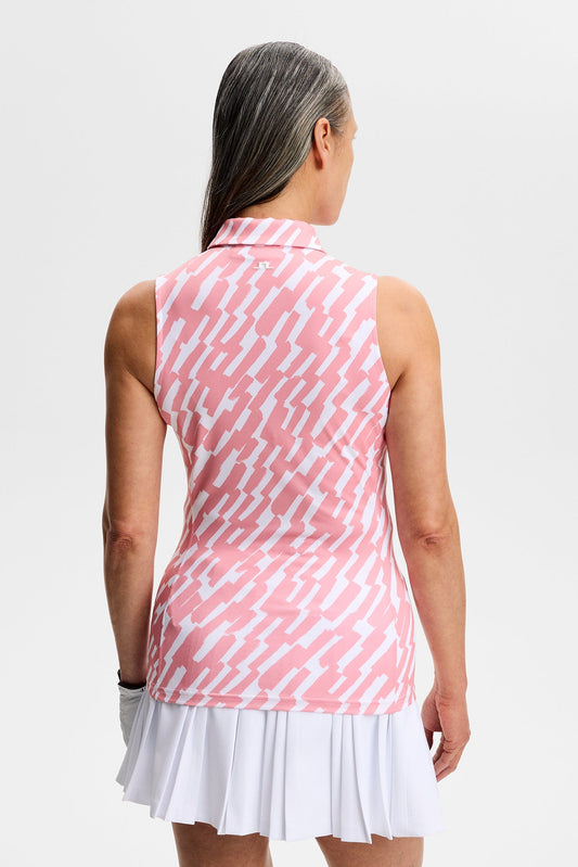 Dena Print Sleeveless Polo / Oak Flamingo M