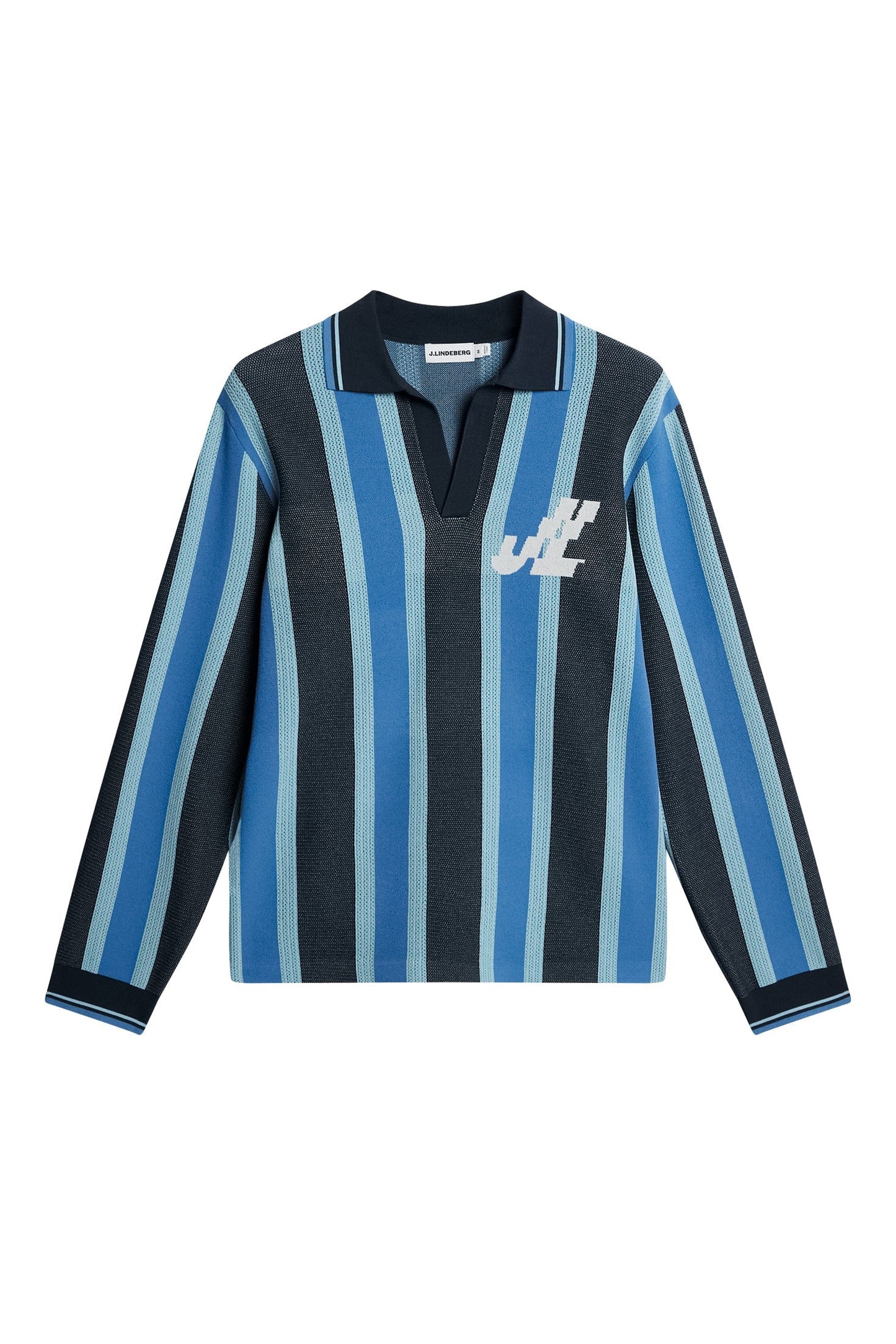 Silas Stripe Polo Knit / Navy