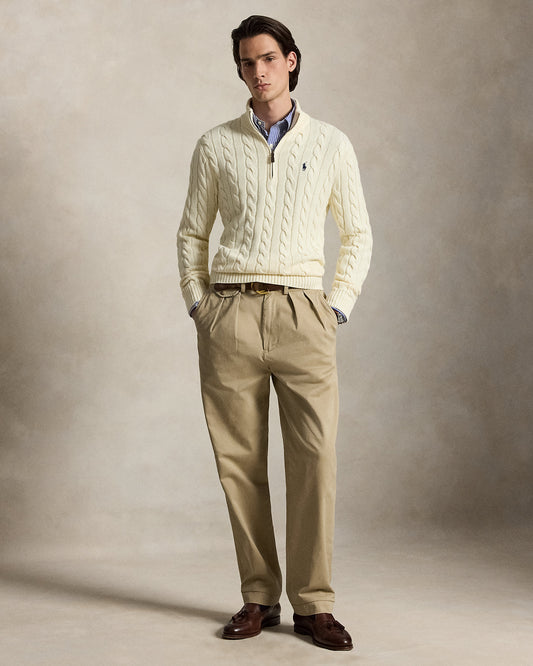 Cable-Knit Cotton Quarter-Zip Jumper