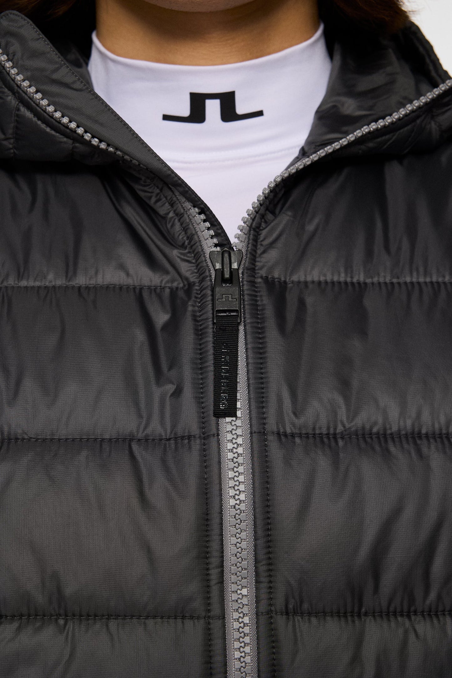 Seth Hybrid Zip Hood / Medium Grey Melange