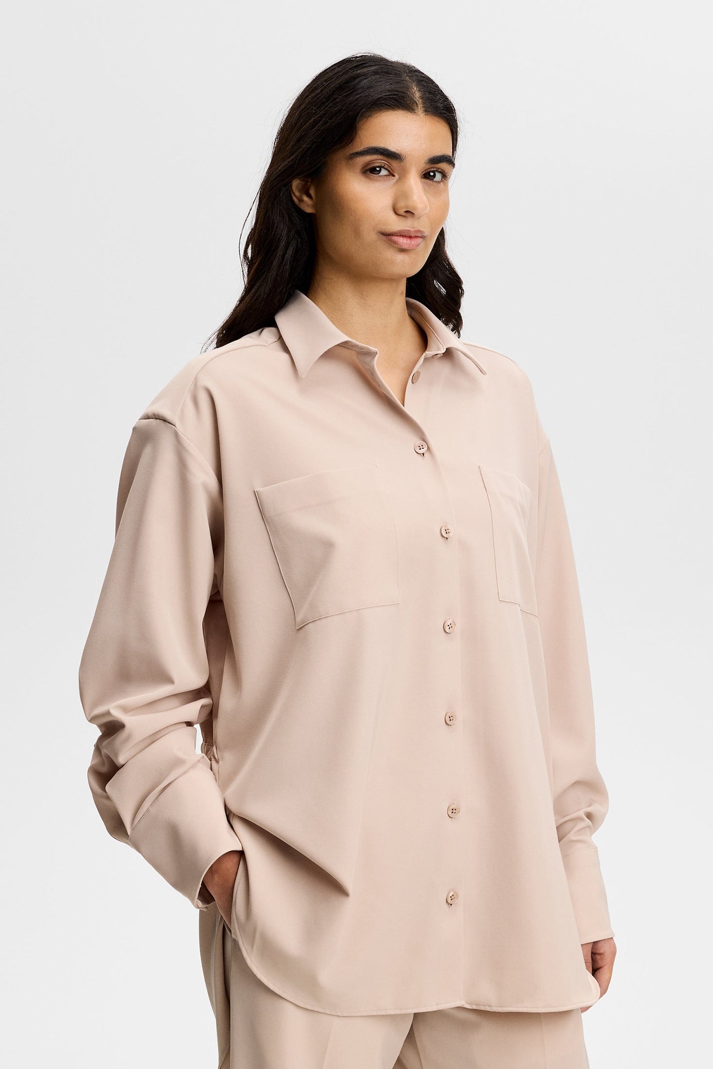Willow Tech Drape Shirt / Moonbeam