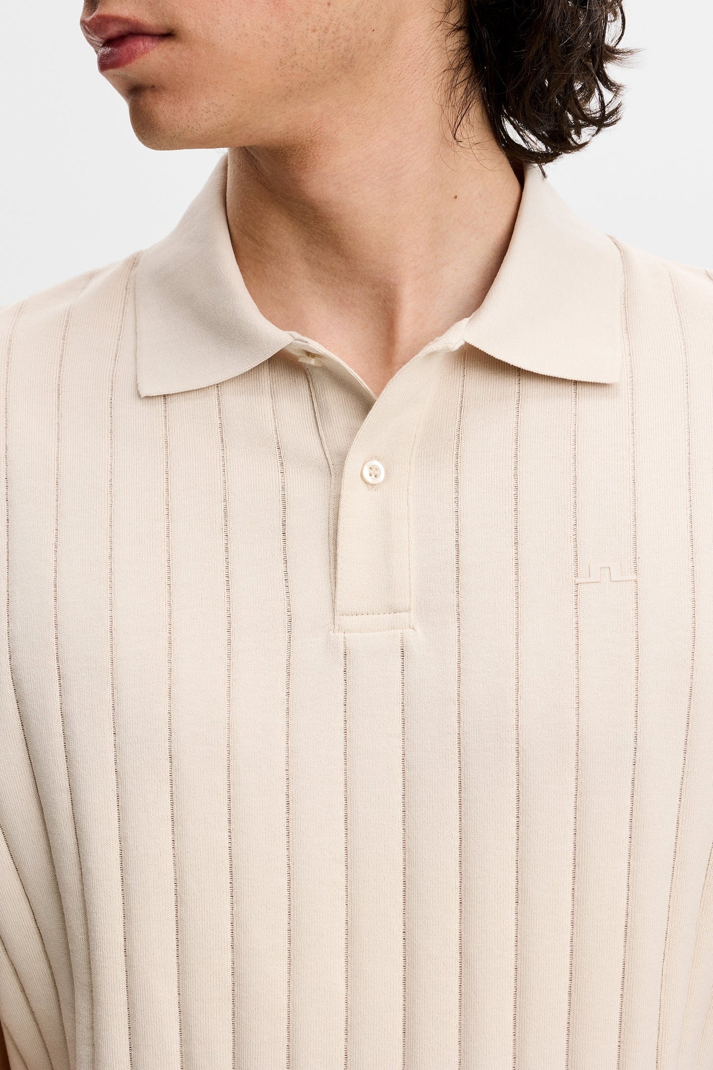 Simon Stripe Polo / Moonbeam
