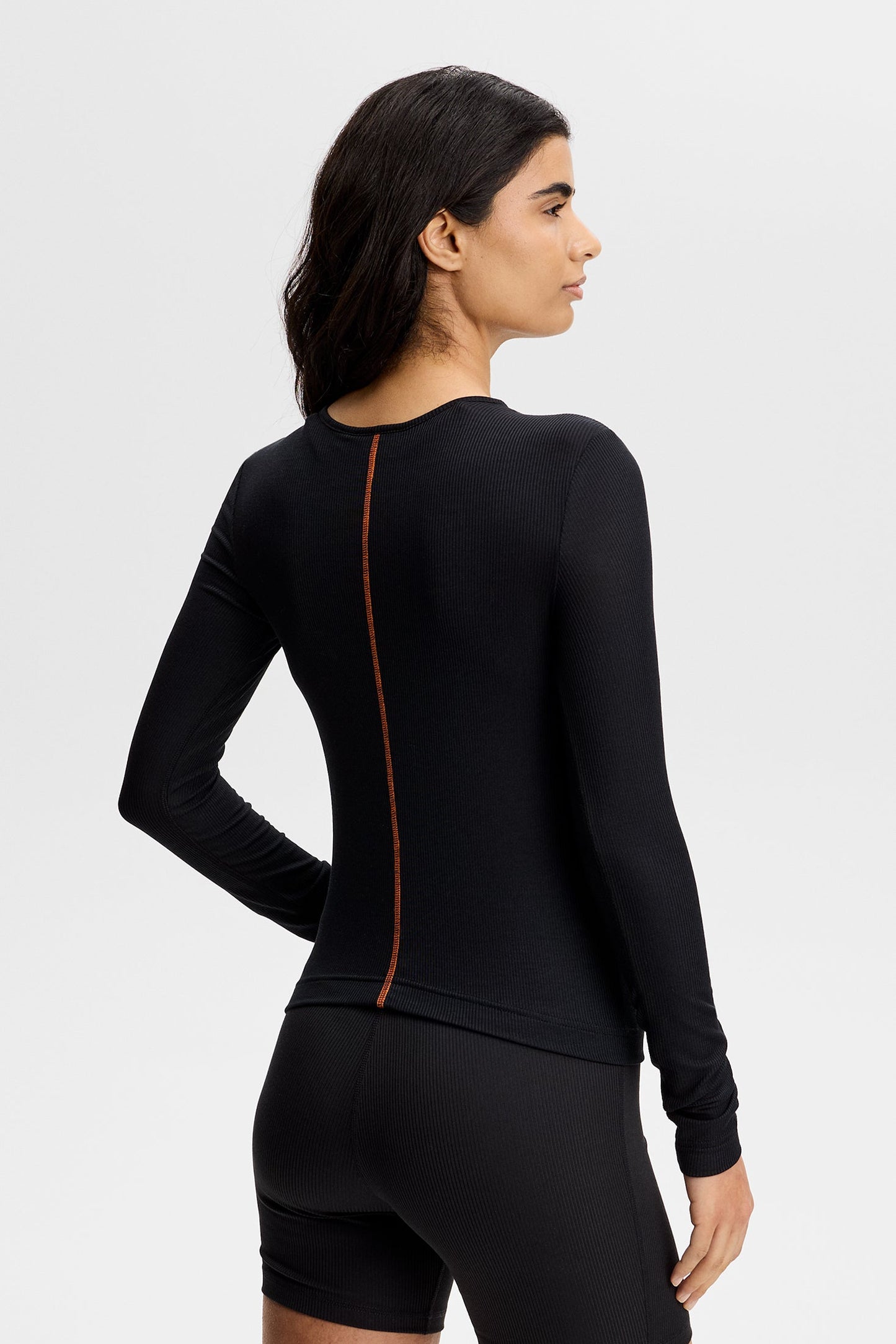 Sanna Rib Henley LS / Black