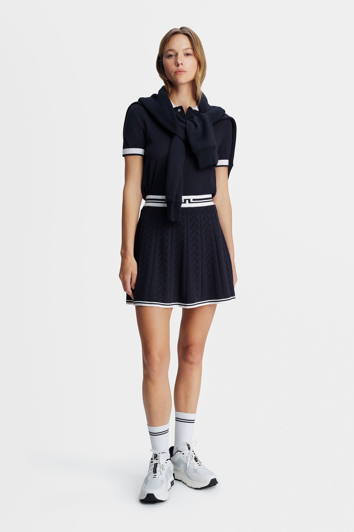 Pamela Pointelle Knitted skirt / Navy