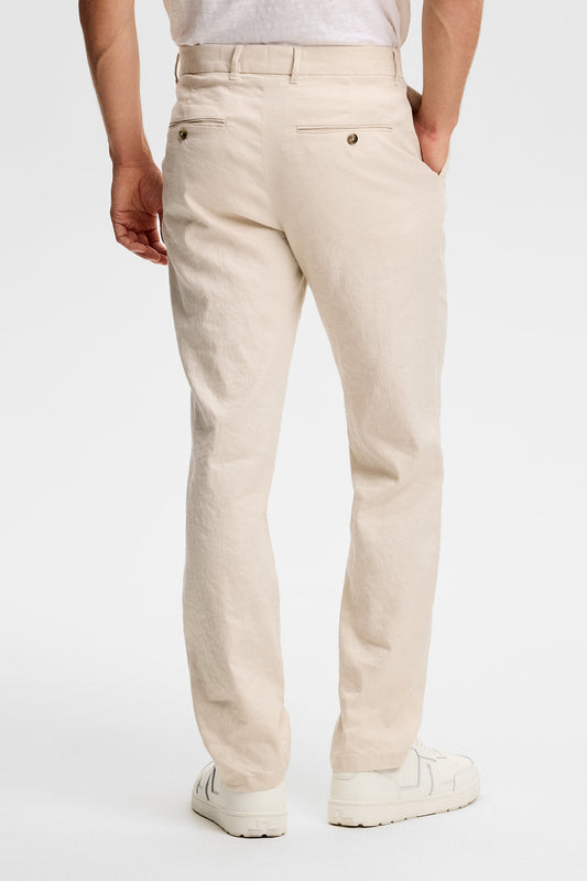 Logan Stretch Linen Pants / Moonbeam