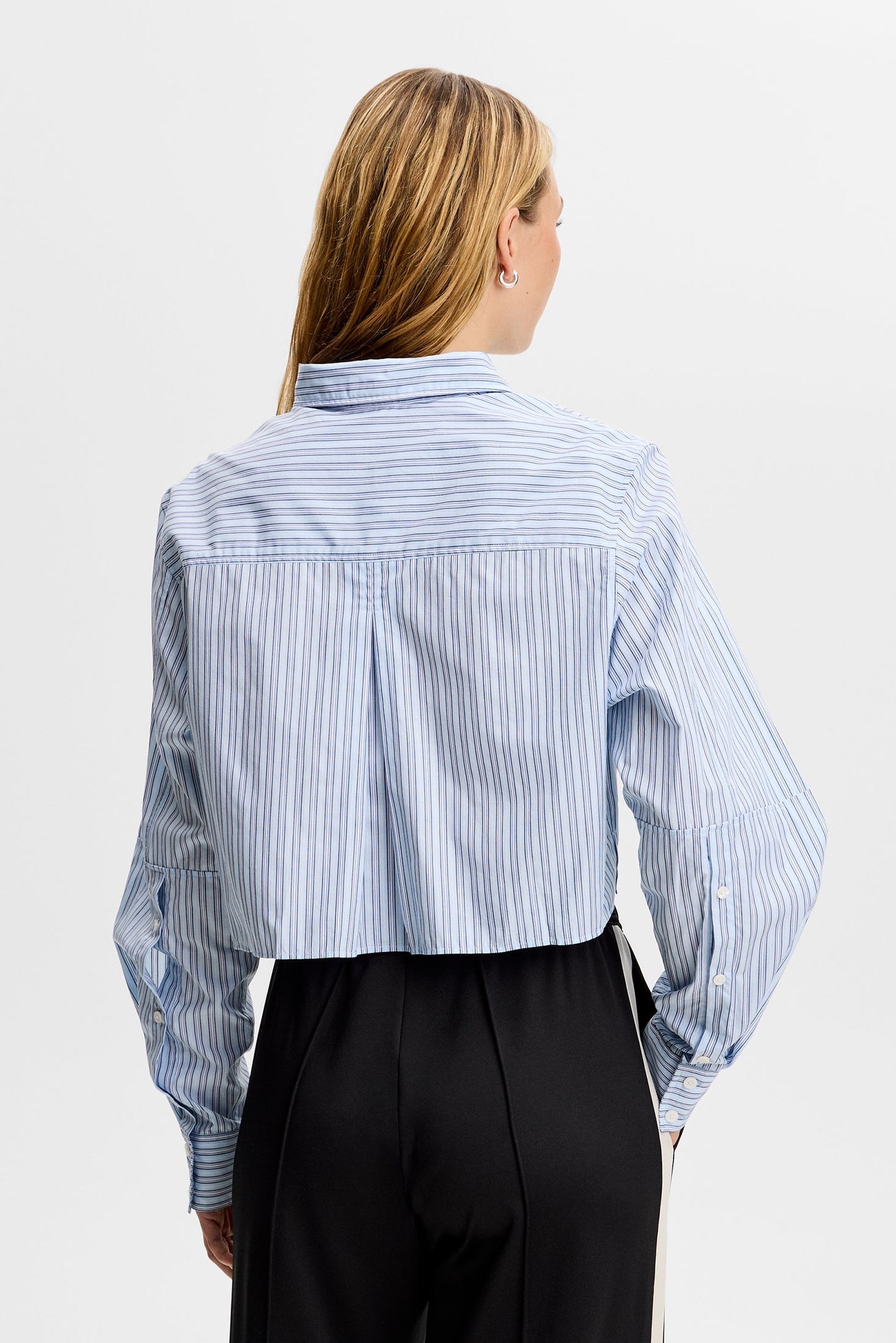 Jelina Cotton Stripe Shirt / Forget-Me-Not