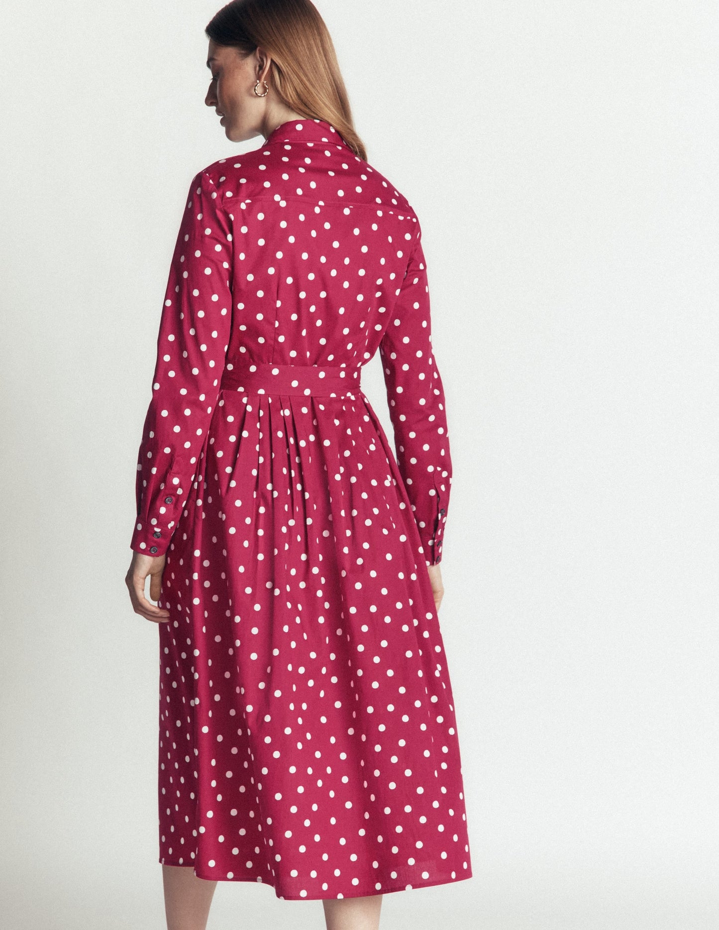 Alexa Cotton Midi Shirt Dress-Ruby Red, Boden Spot