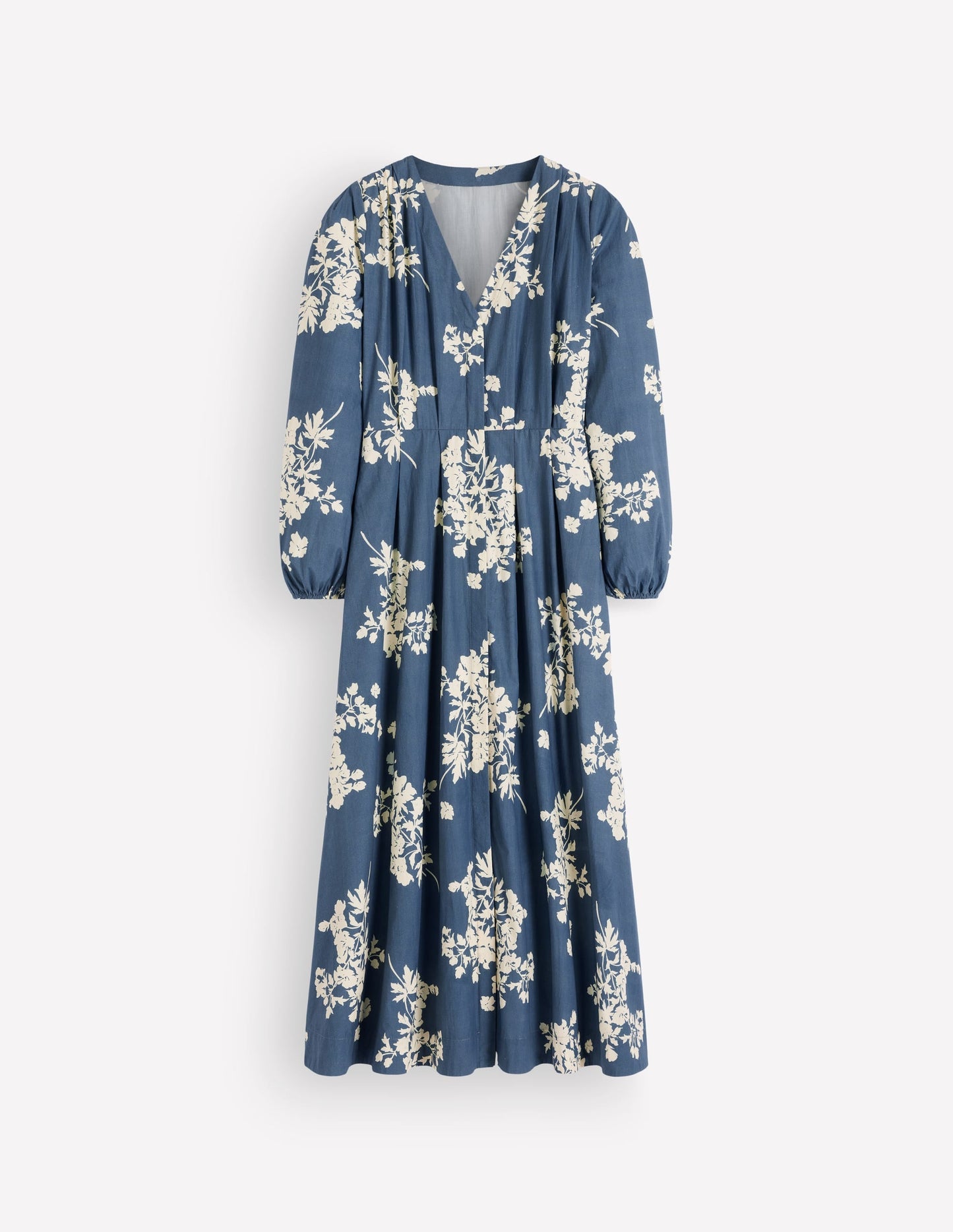 Nicola Cotton Midi Dress-Blue, Flecked Bunch