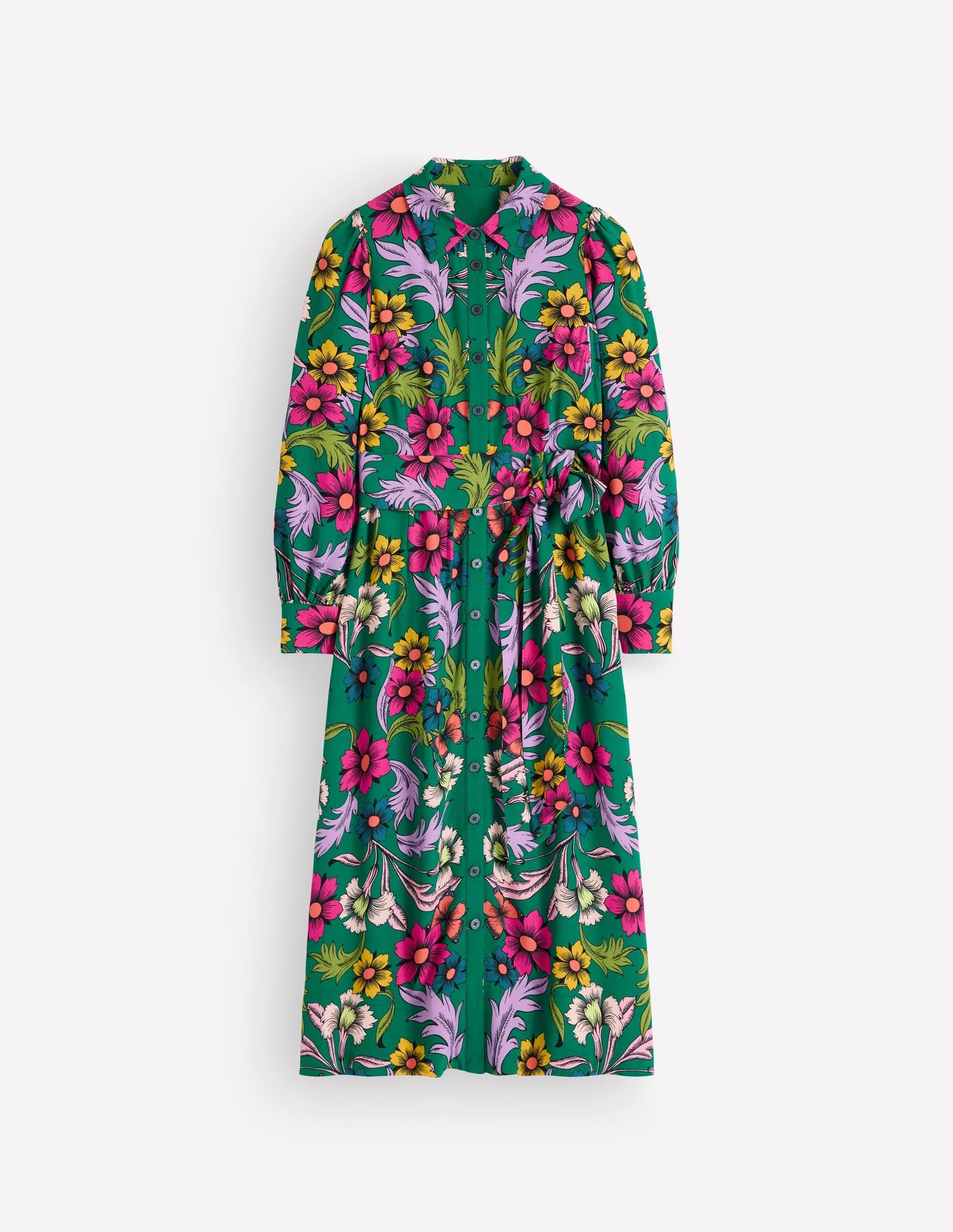 Maeve Occasion Shirt Dress-Jewel Green, Butterfly Bouquet