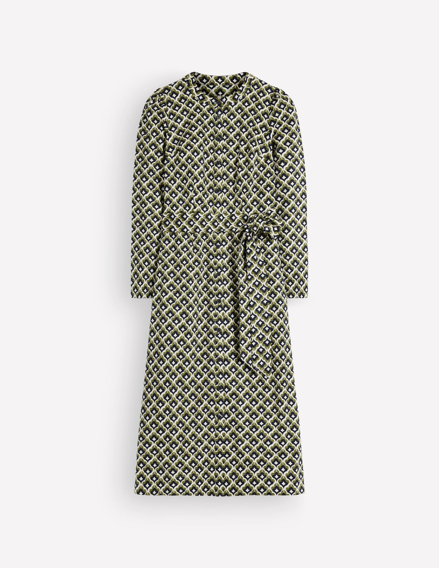 Louise Midi Shirt Dress-French Navy, Geo Party