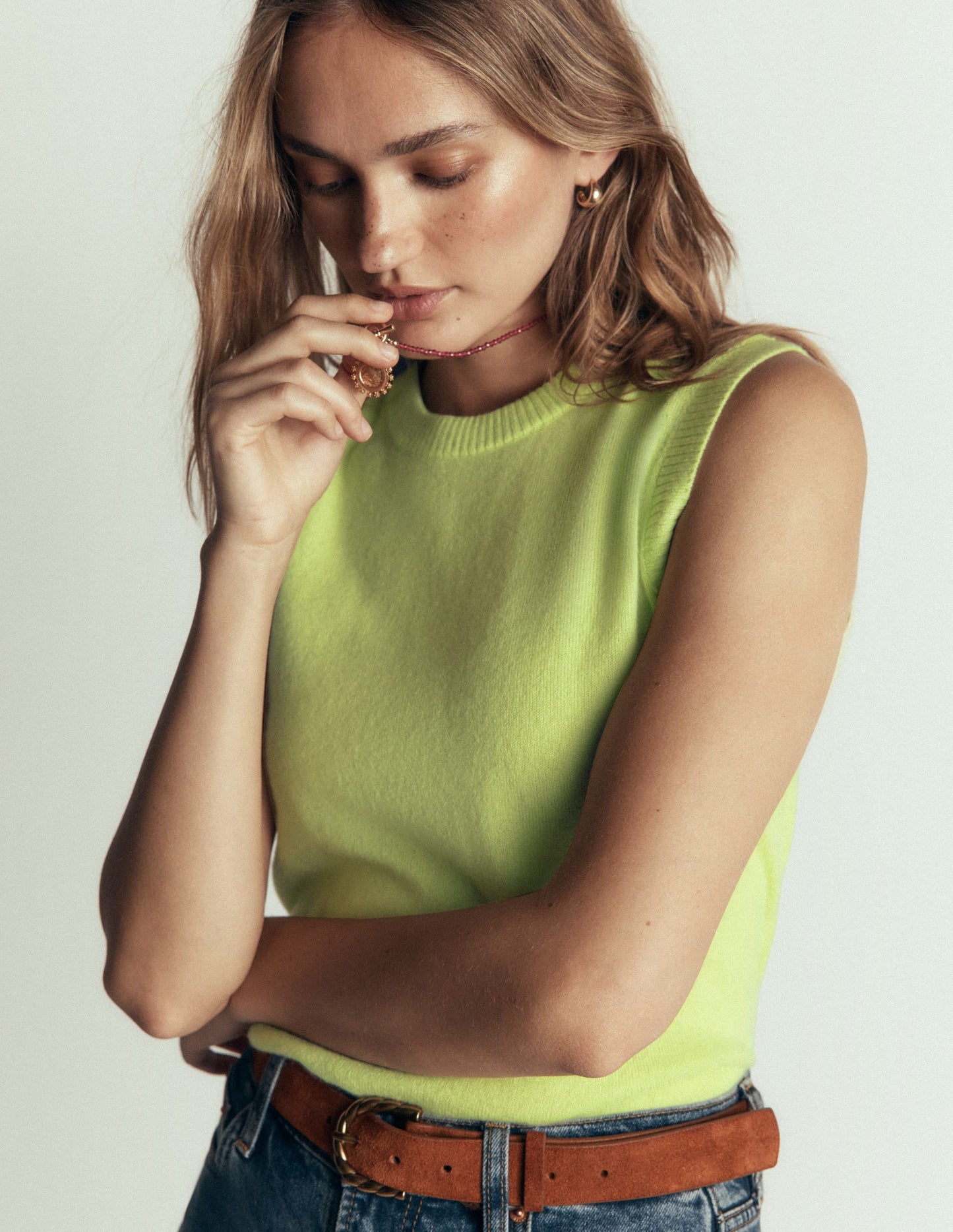Elsie Cashmere Tank-Sweet Mint