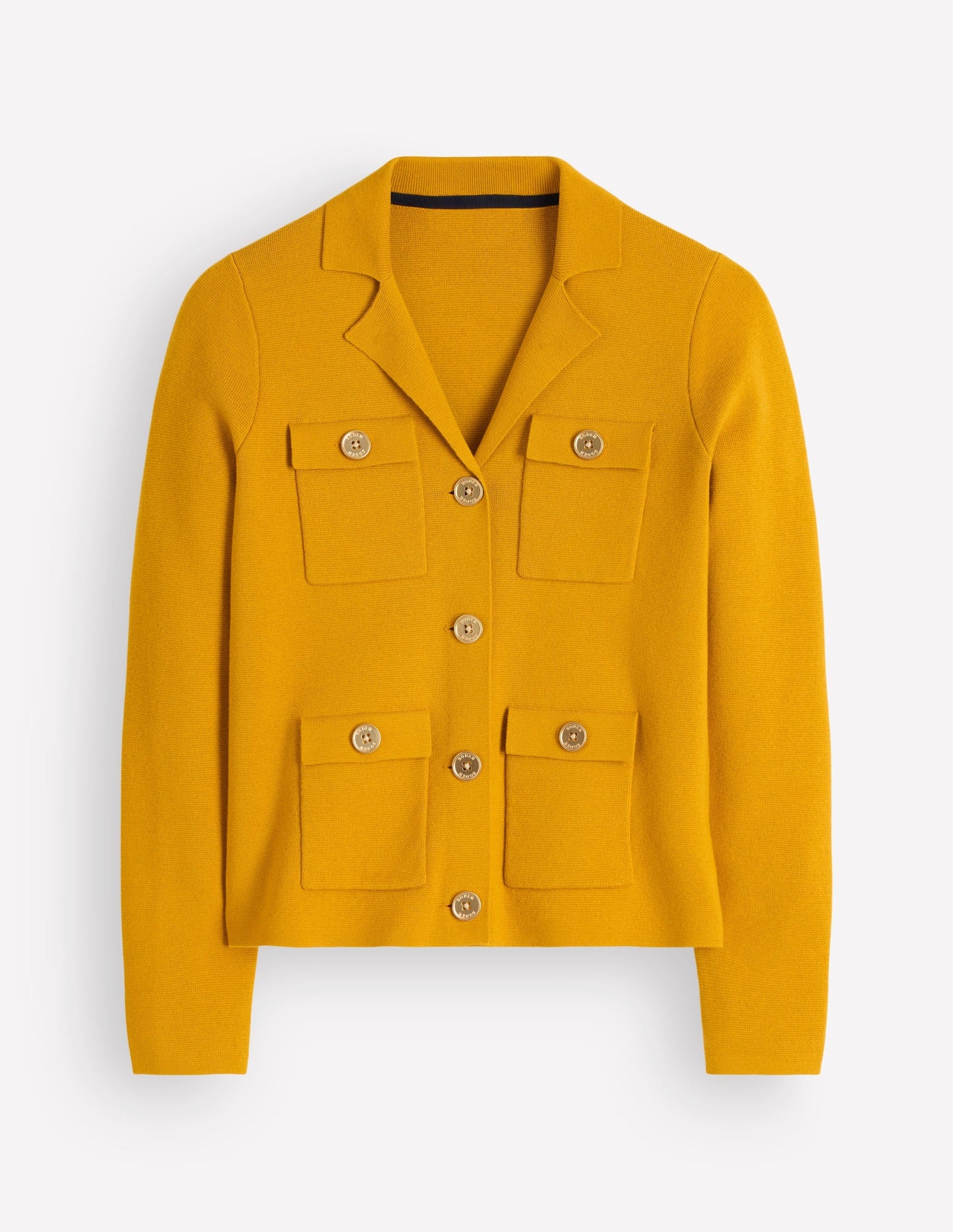 Phoebe Collared Knitted Jacket-Golden Rye