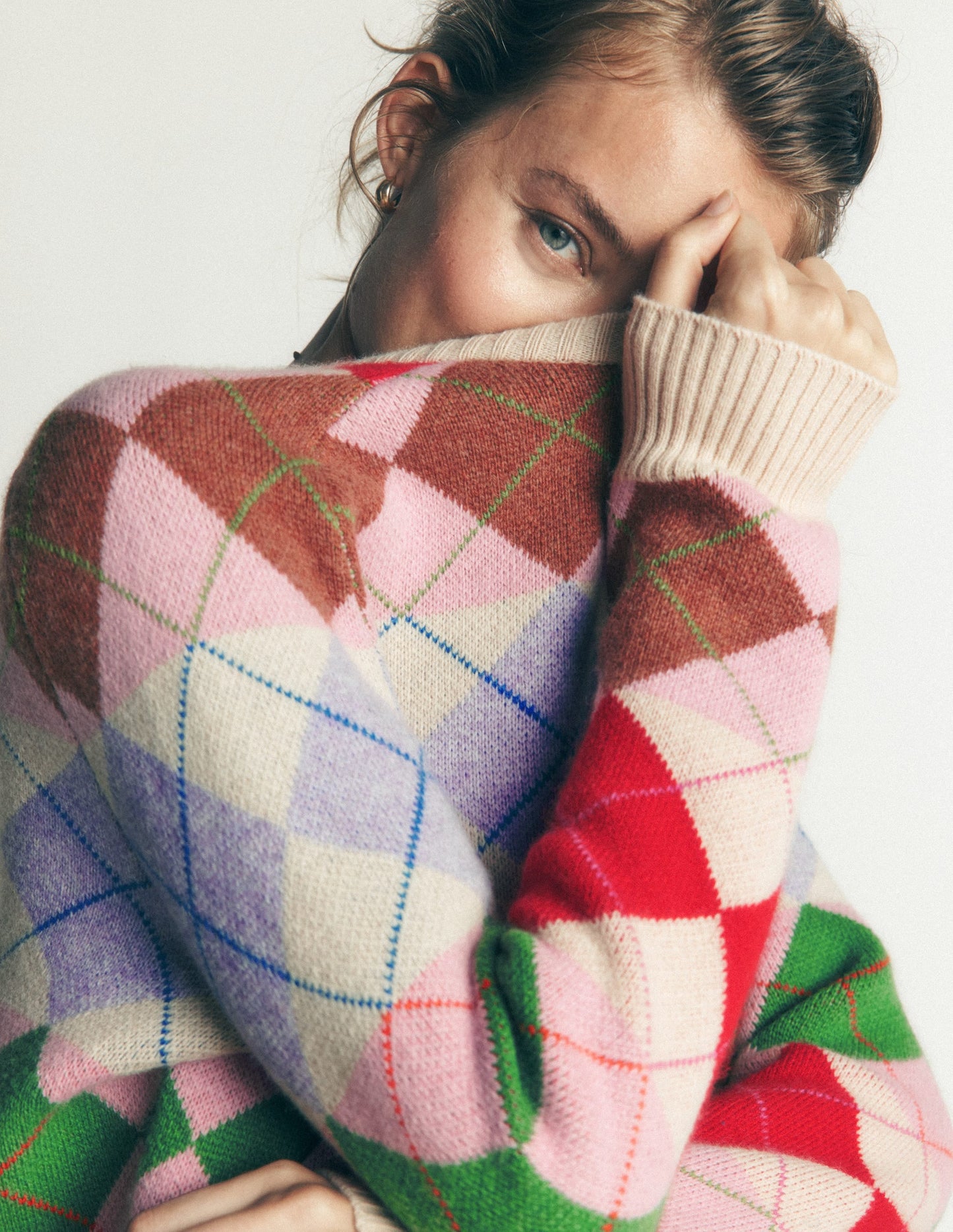 Ariadne Alpaca Blend Jumper-Multi Argyle