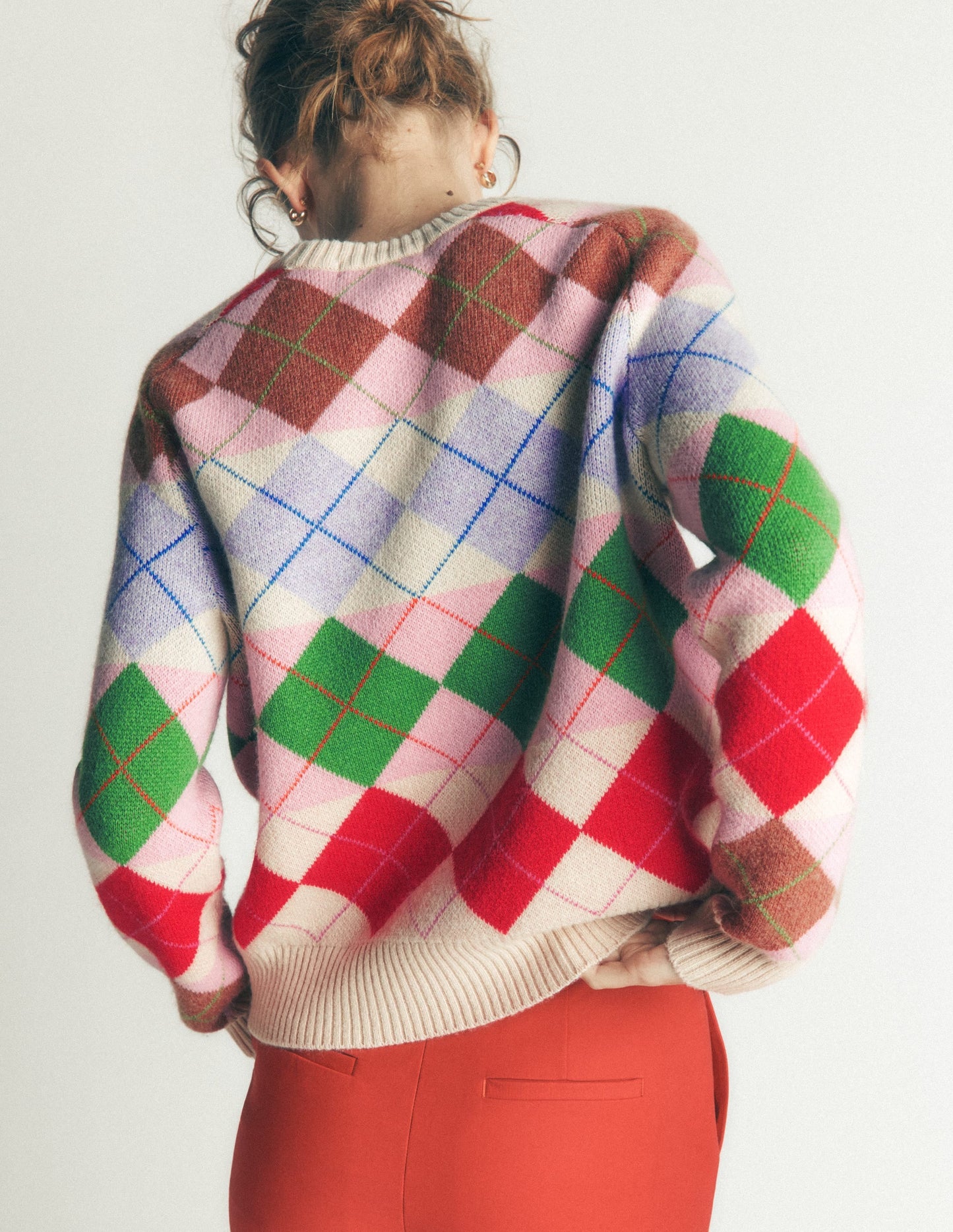 Ariadne Alpaca Blend Jumper-Multi Argyle
