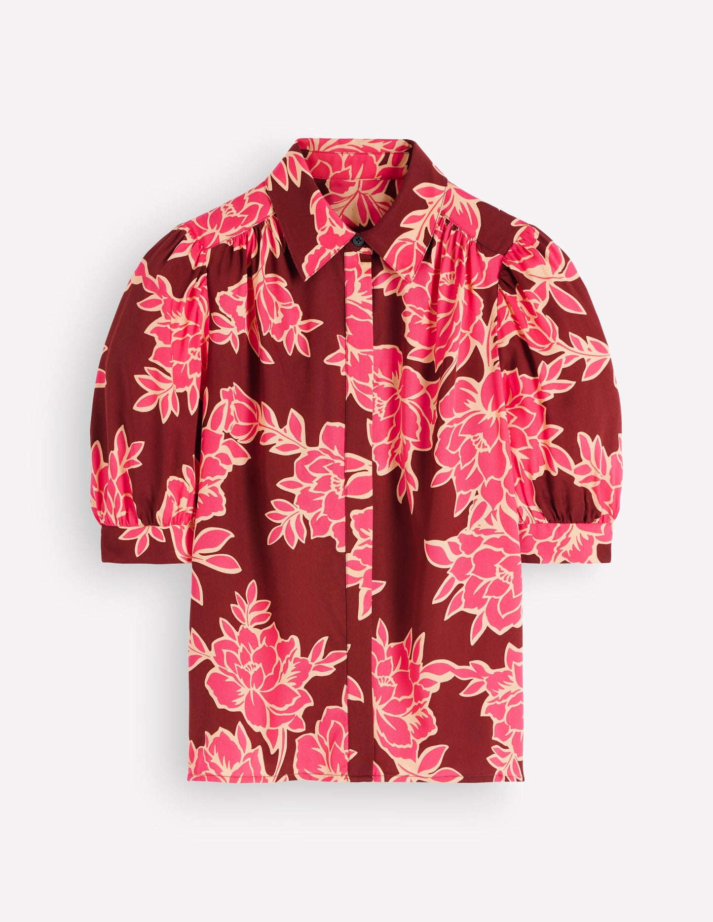 Penelope Viscose Top-Bright Rouge, Enchanted Peony