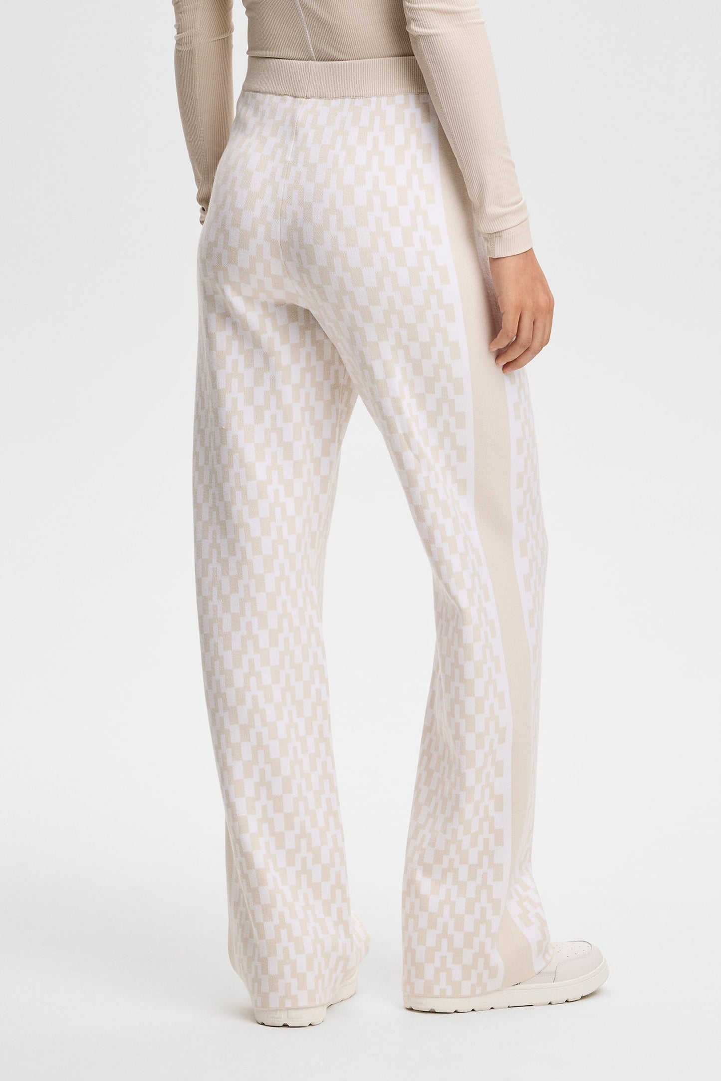 Kera Knitted Jacquard Pant / Bridge Stack Moonbeam M