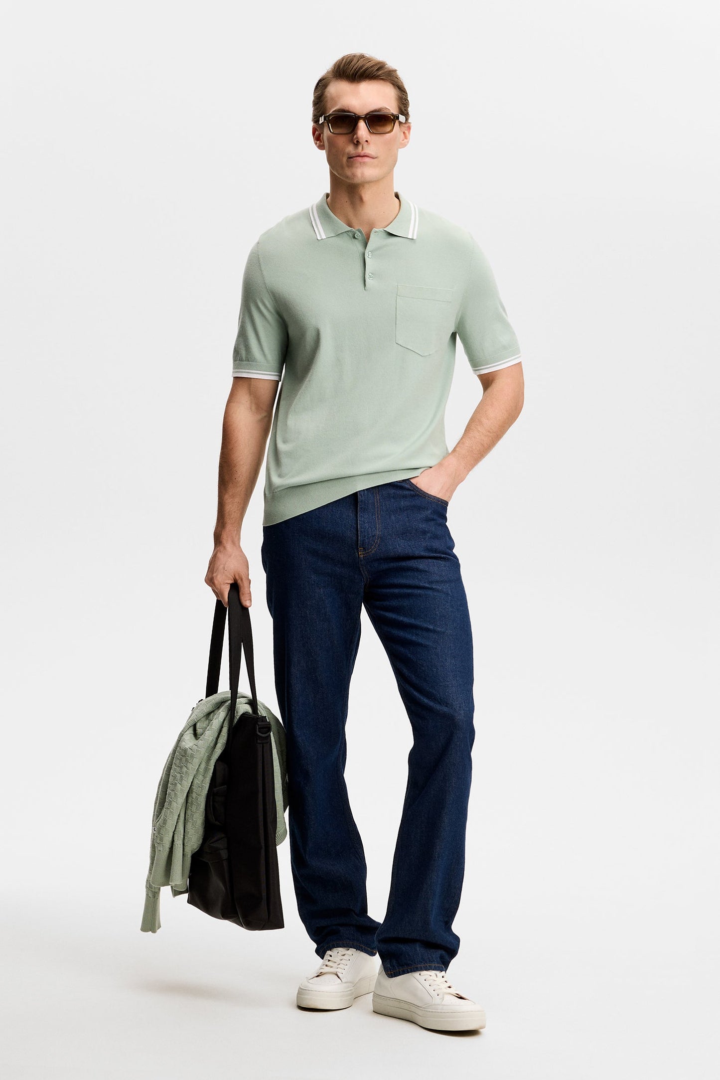 Ramon Knit SS Polo / Jadeite