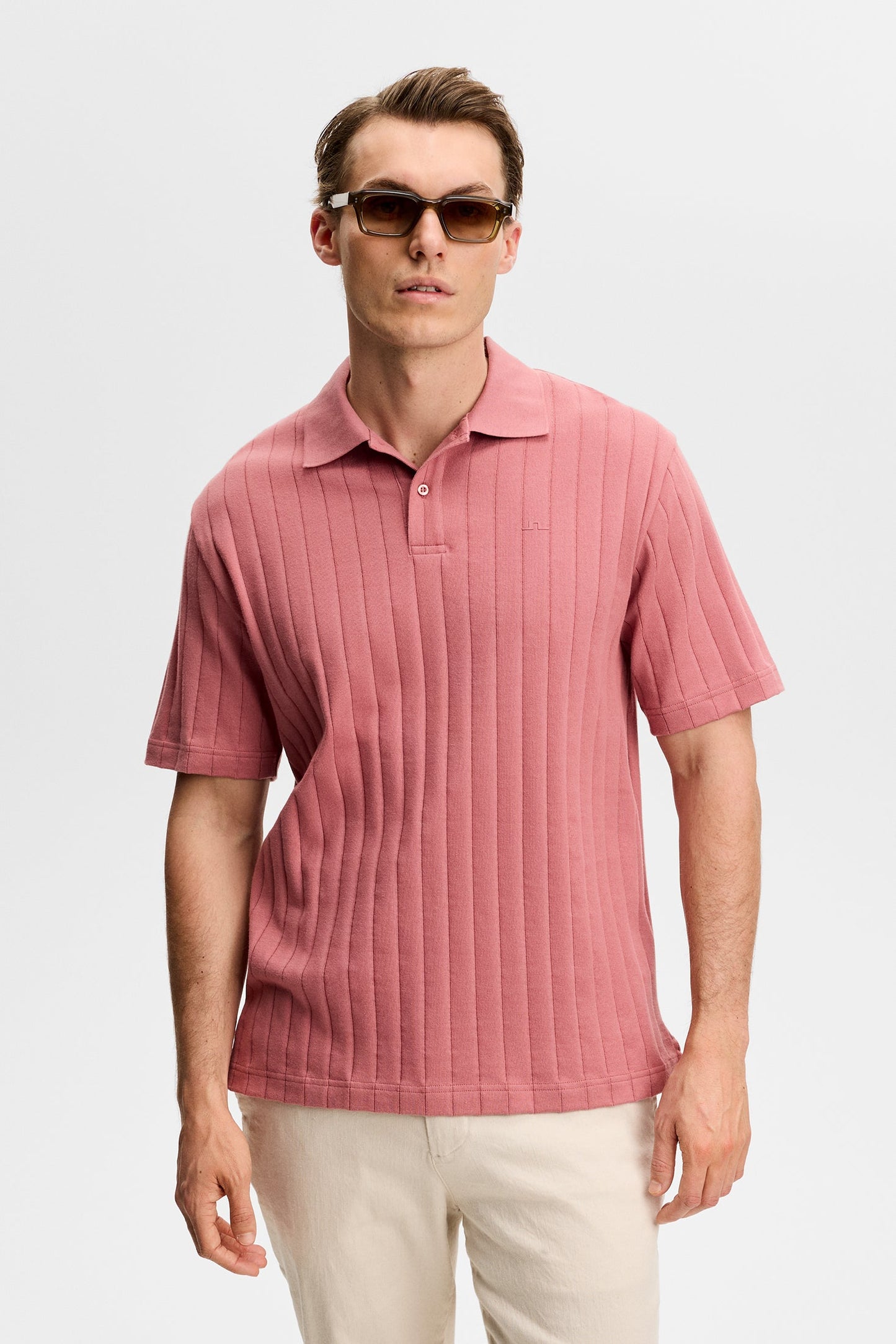Simon Stripe Polo / Withered Rose