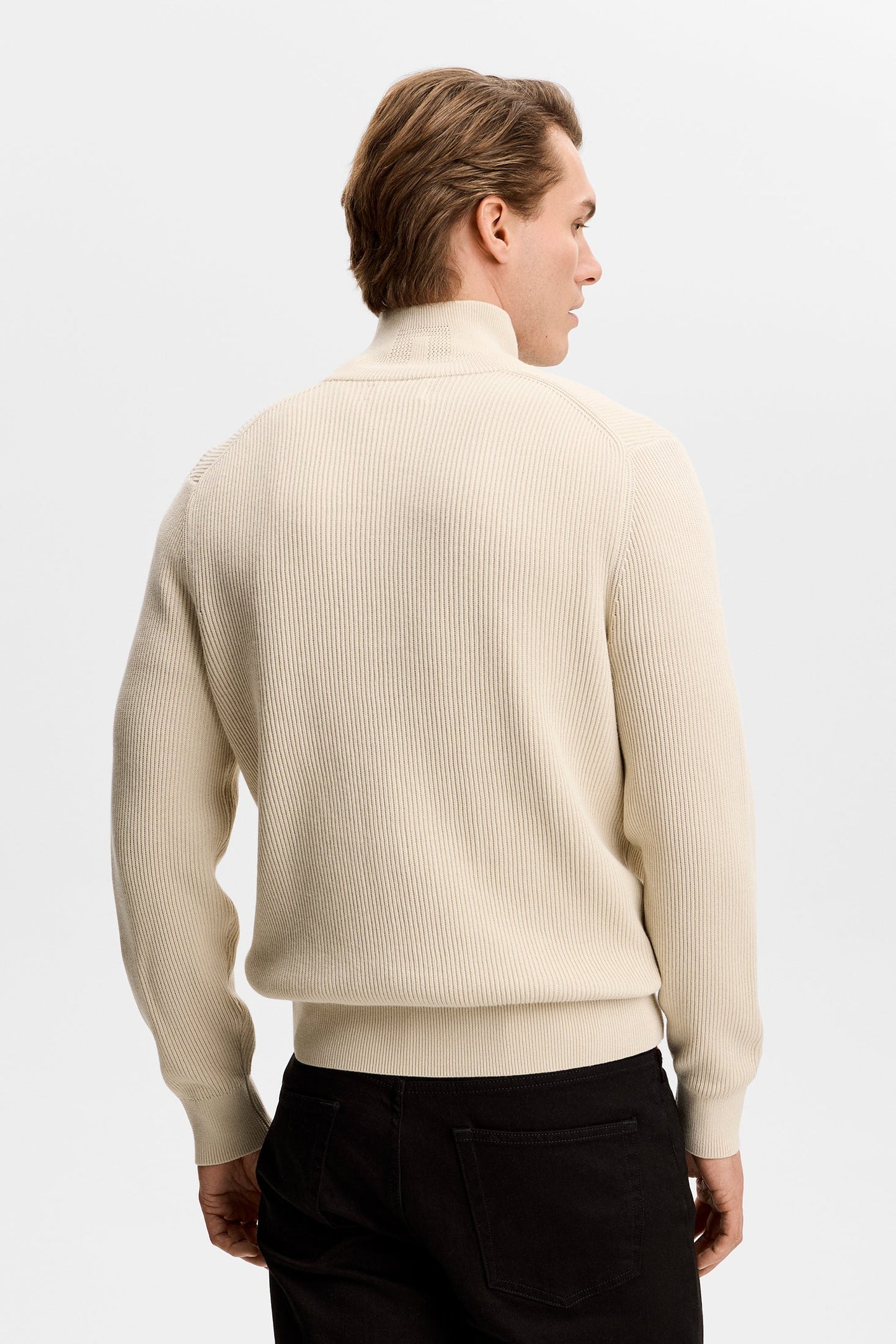 Alex Half Zip Knitted Sweater / Moonbeam