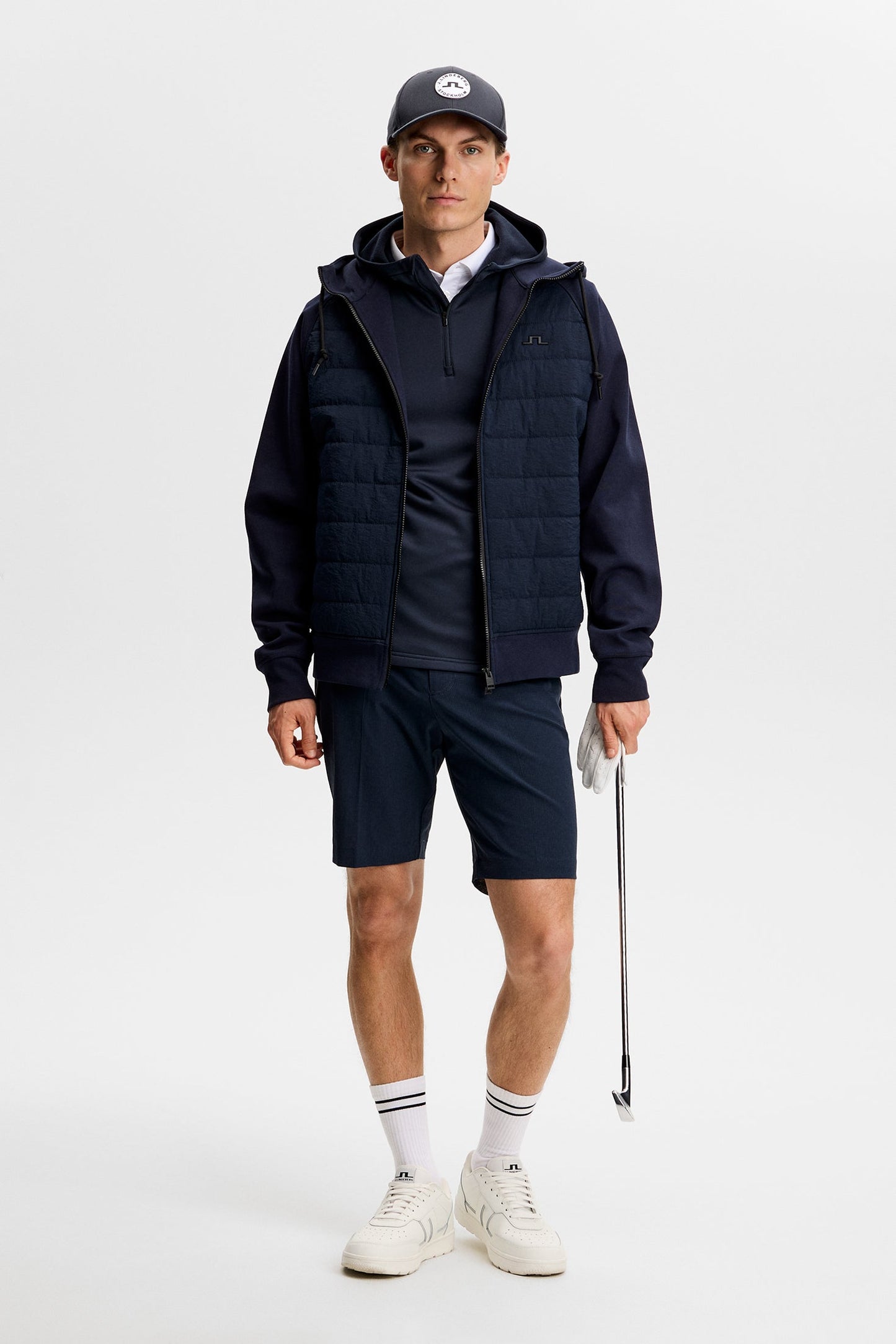 Aerial Quarter Zip Hood / Navy