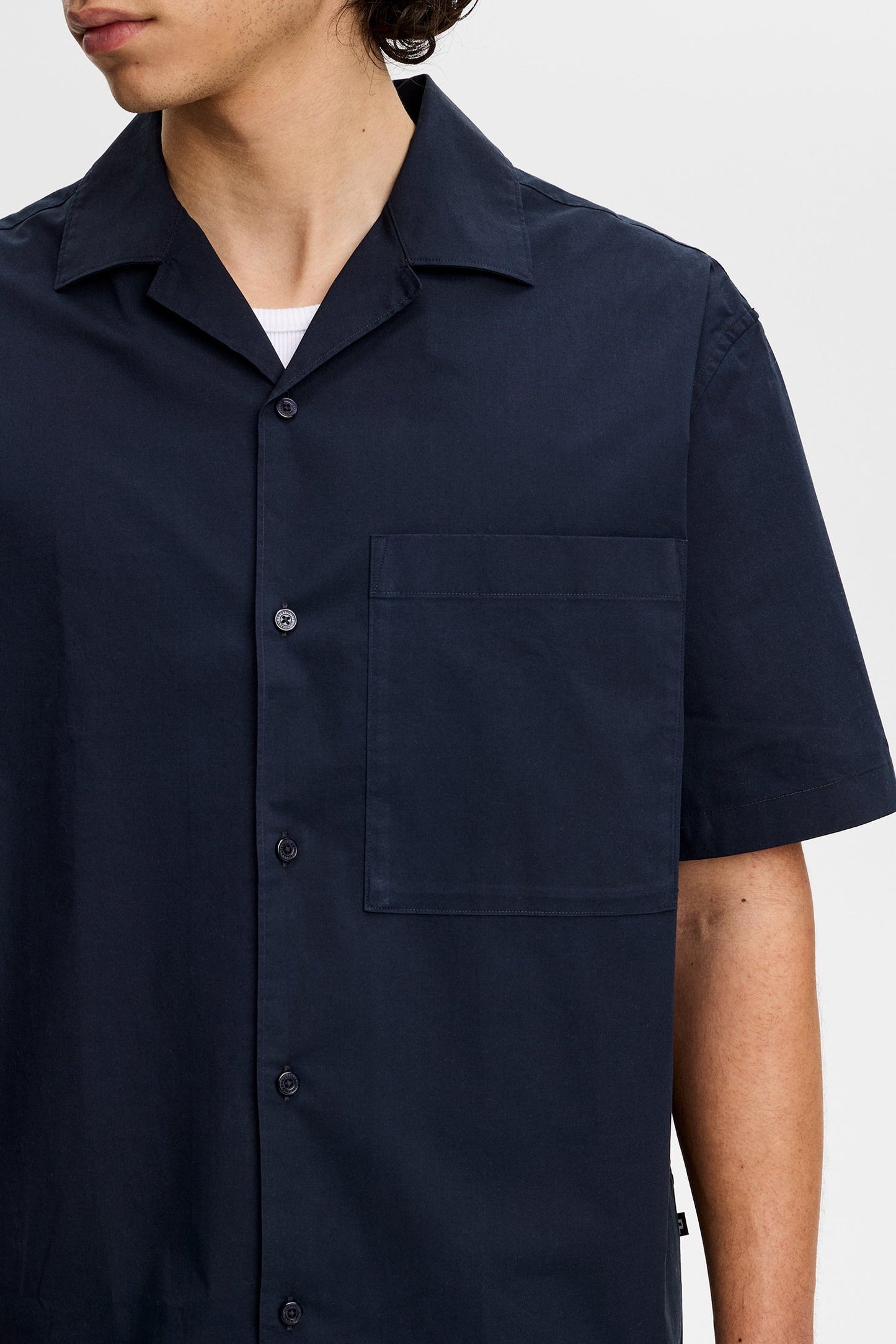 Ellis Cotton Resort Shirt / Navy