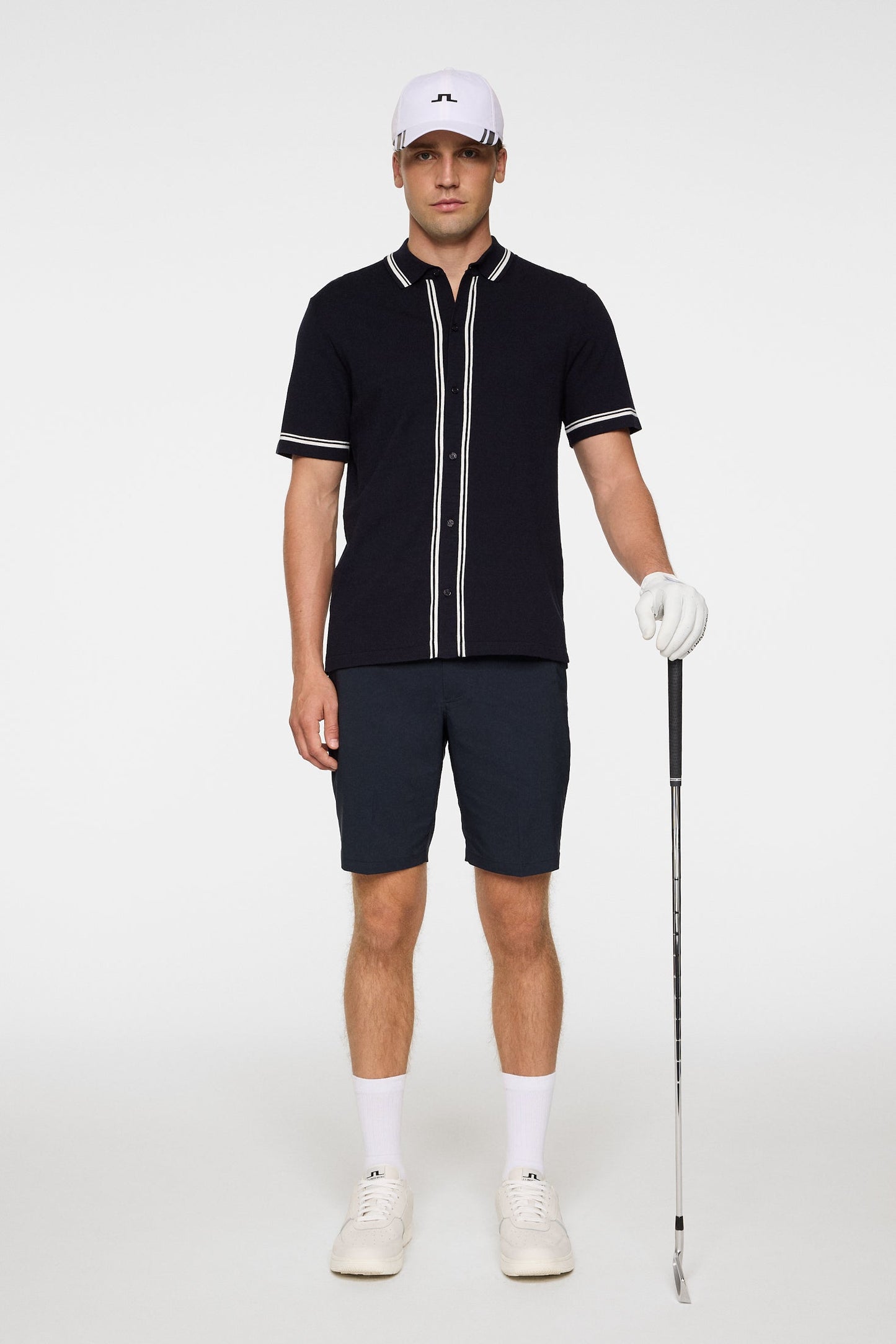 Nicolai Knitted Polo Shirt / Navy