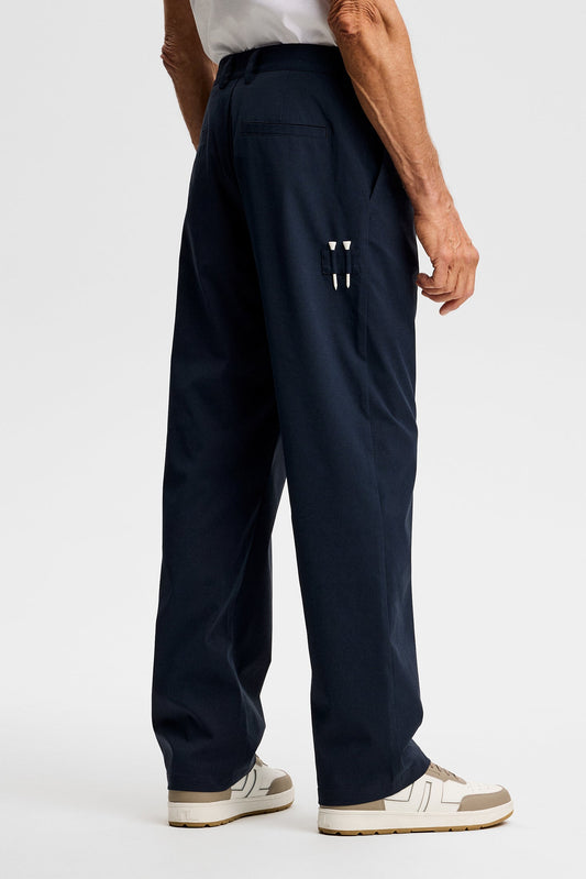 Devyn Straight Vent Pants / Navy
