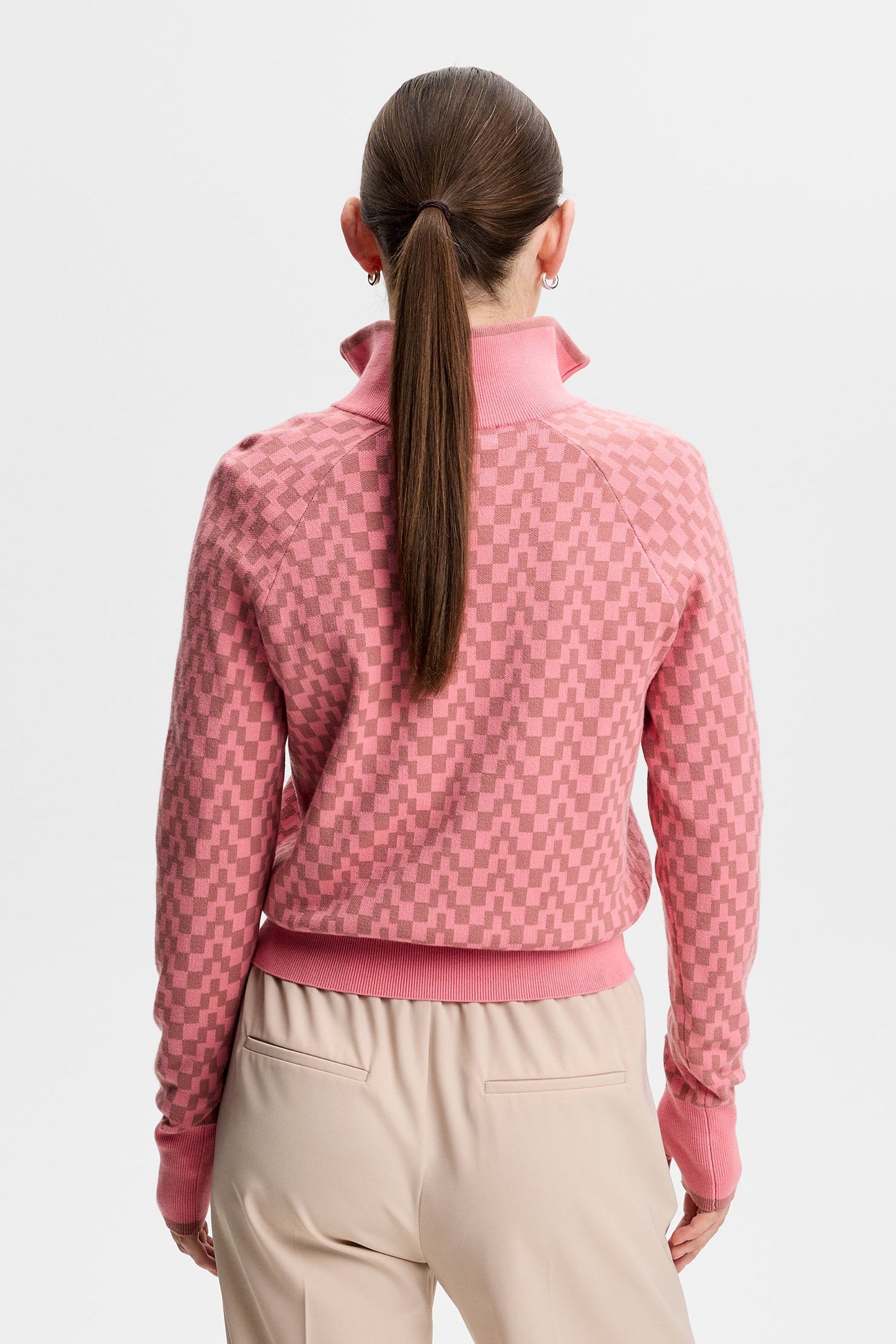 Kerla Knitted Zip Sweater / Bridge Stack Rose M