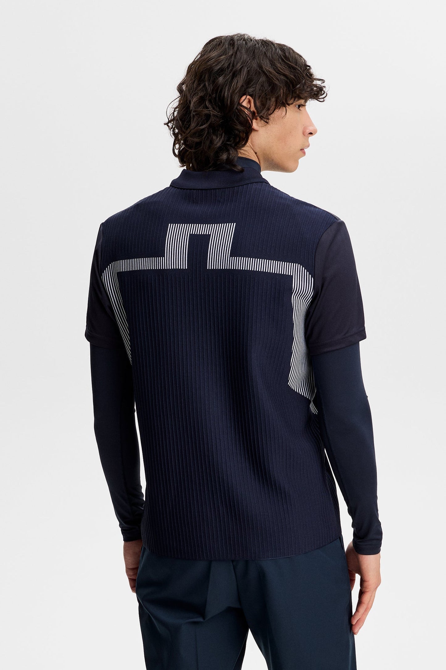 Neri Hybrid Knit Polo Shirt / Navy