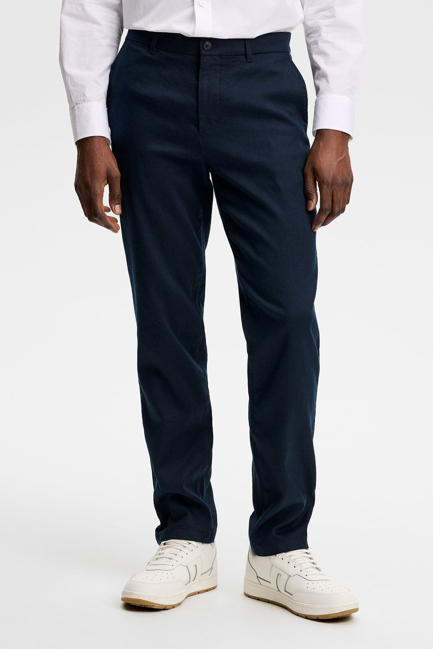 Logan Stretch Linen Pants / Navy