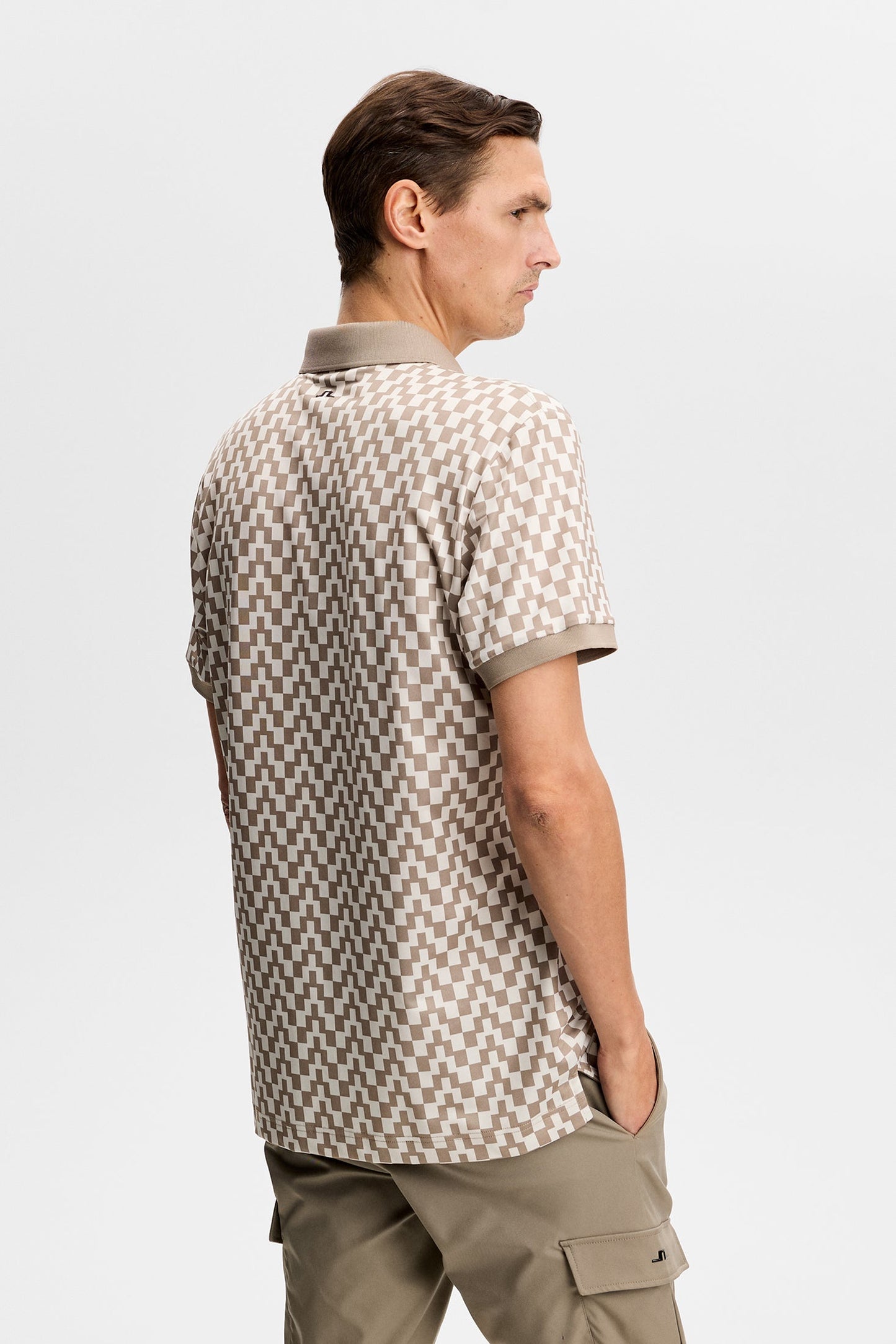 Tour Tech Print Polo / Bridge Stack Brindle M