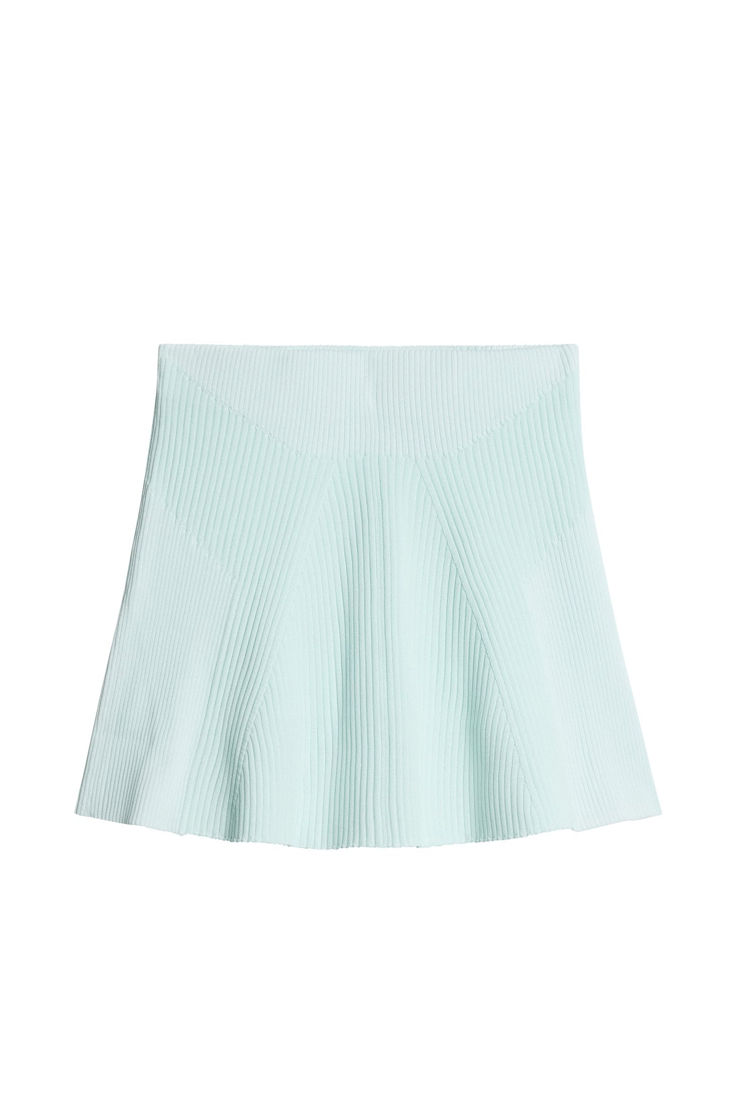 Tanya Contrast Rib Knit Skirt / Sky Light