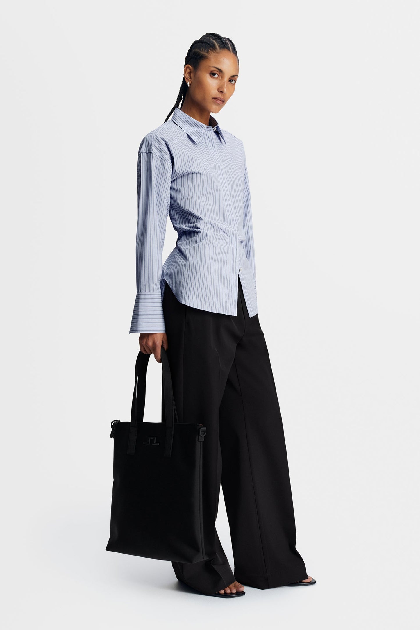 Kristina Cotton Stripe Shirt / Forget-Me-Not