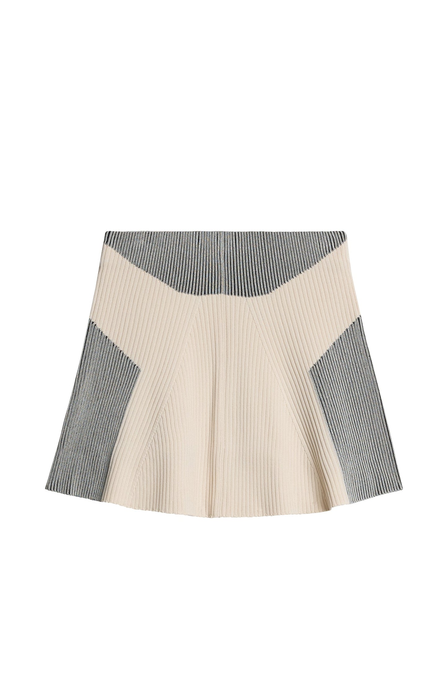 Tanya Contrast Rib Knit Skirt / Moonbeam