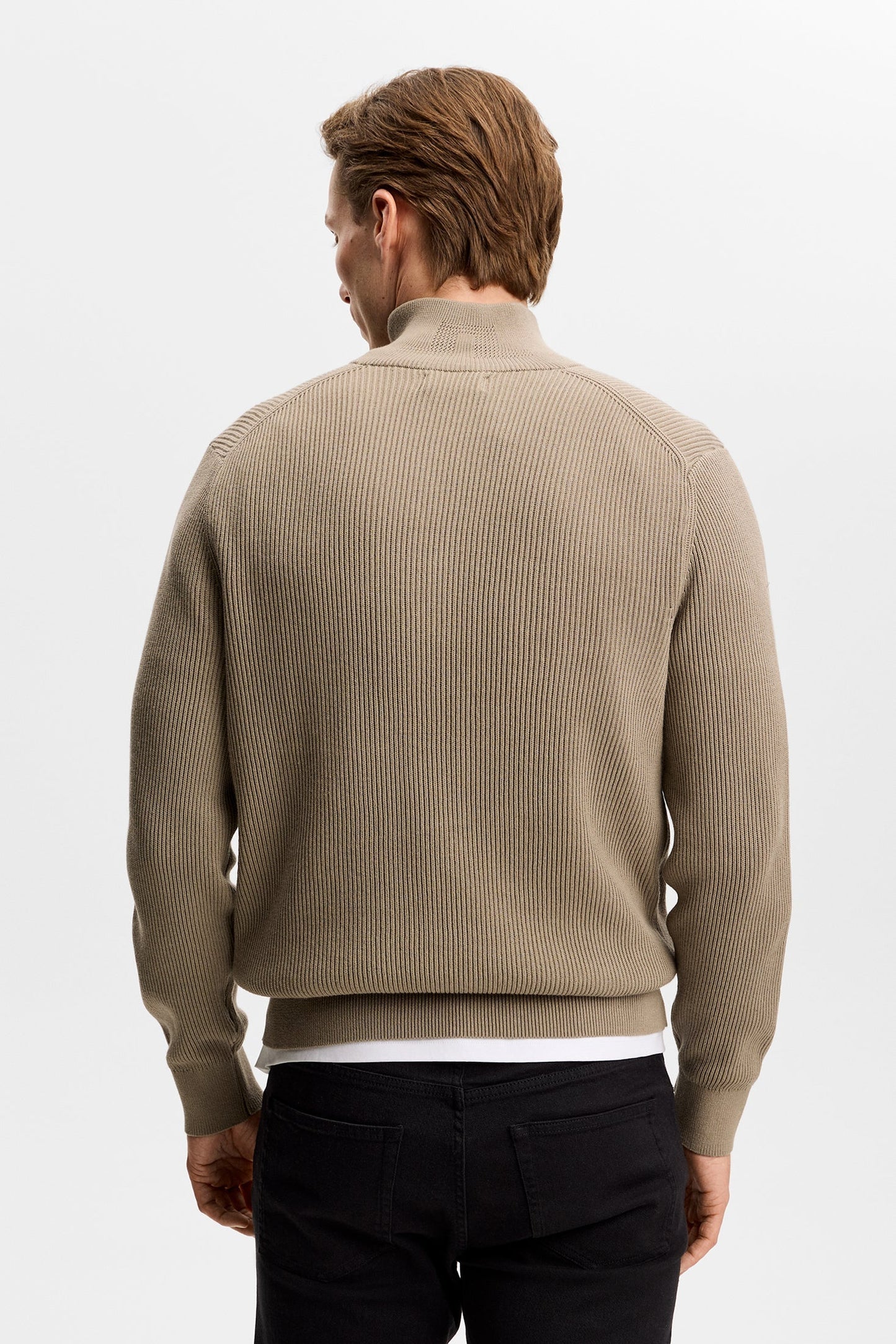 Alex Half Zip Knitted Sweater / Brindle