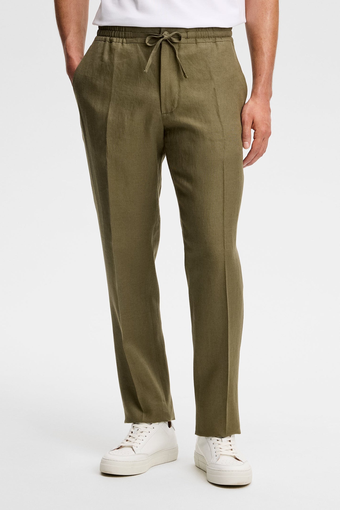 Soren Drape Linen Pants / Kalamata