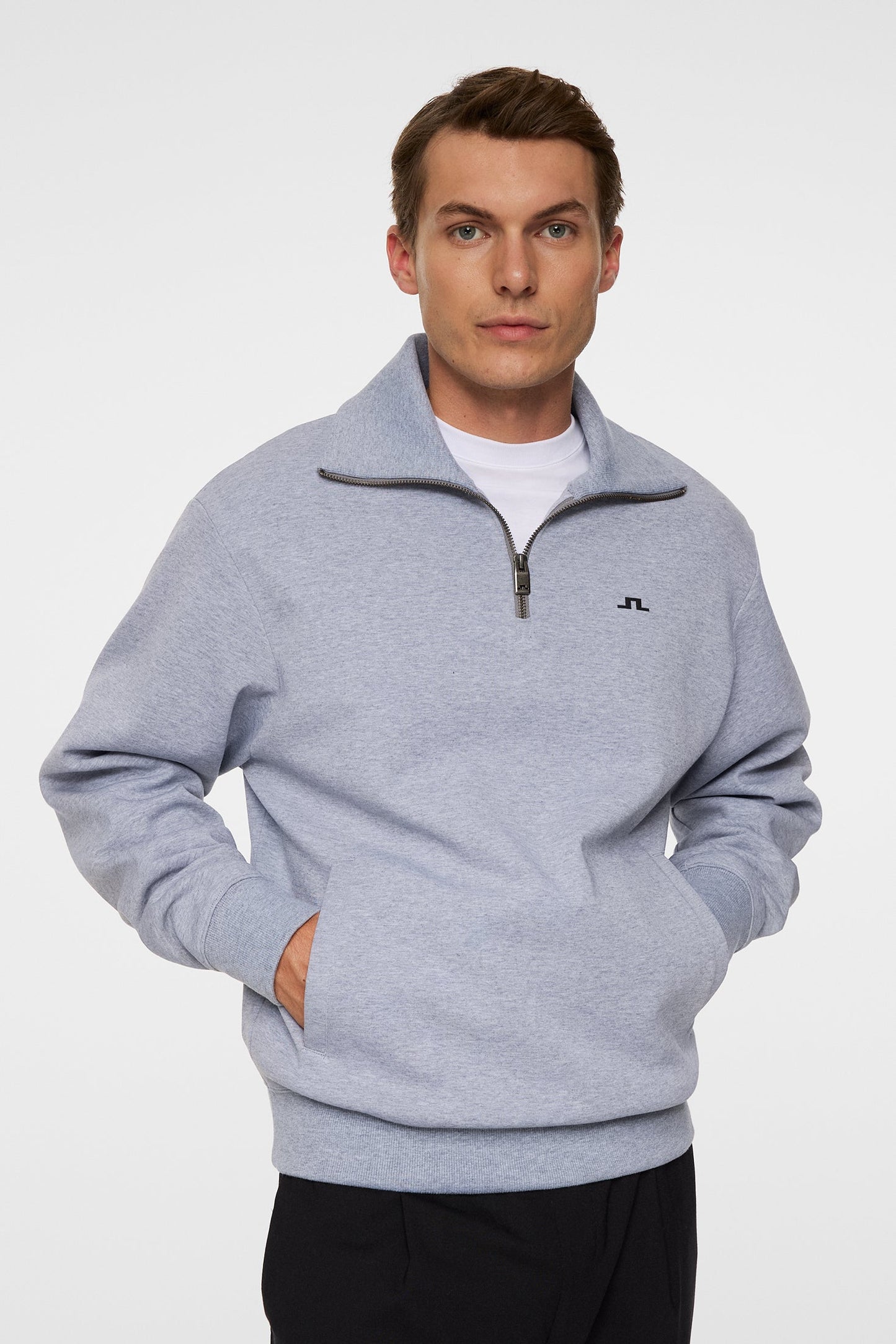 Callan quarter zip / Medium Grey Melange