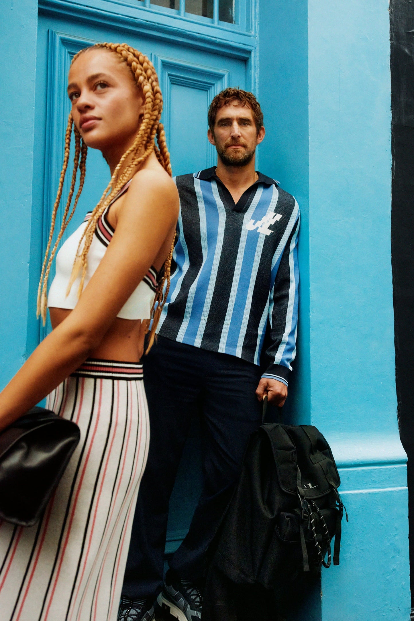 Silas Stripe Polo Knit / Navy