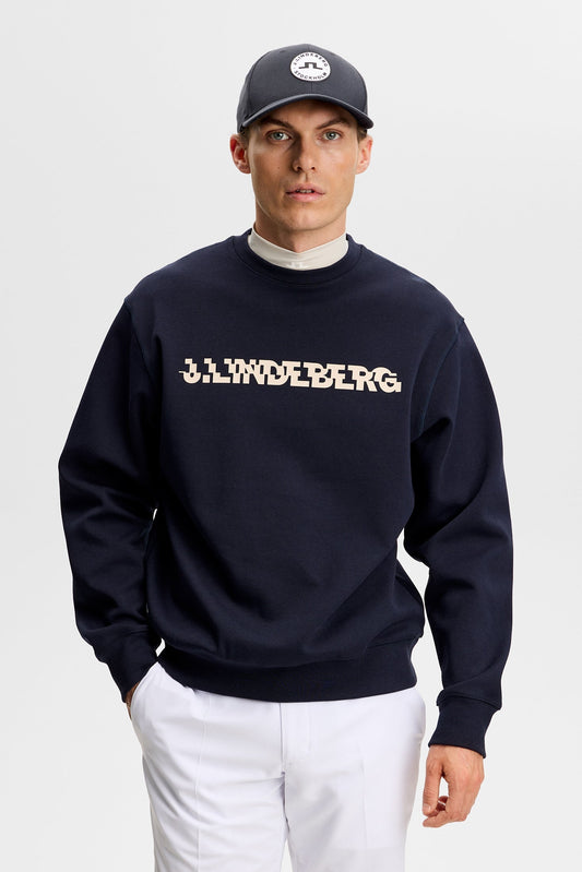 Club Printed  Crew Neck / Navy