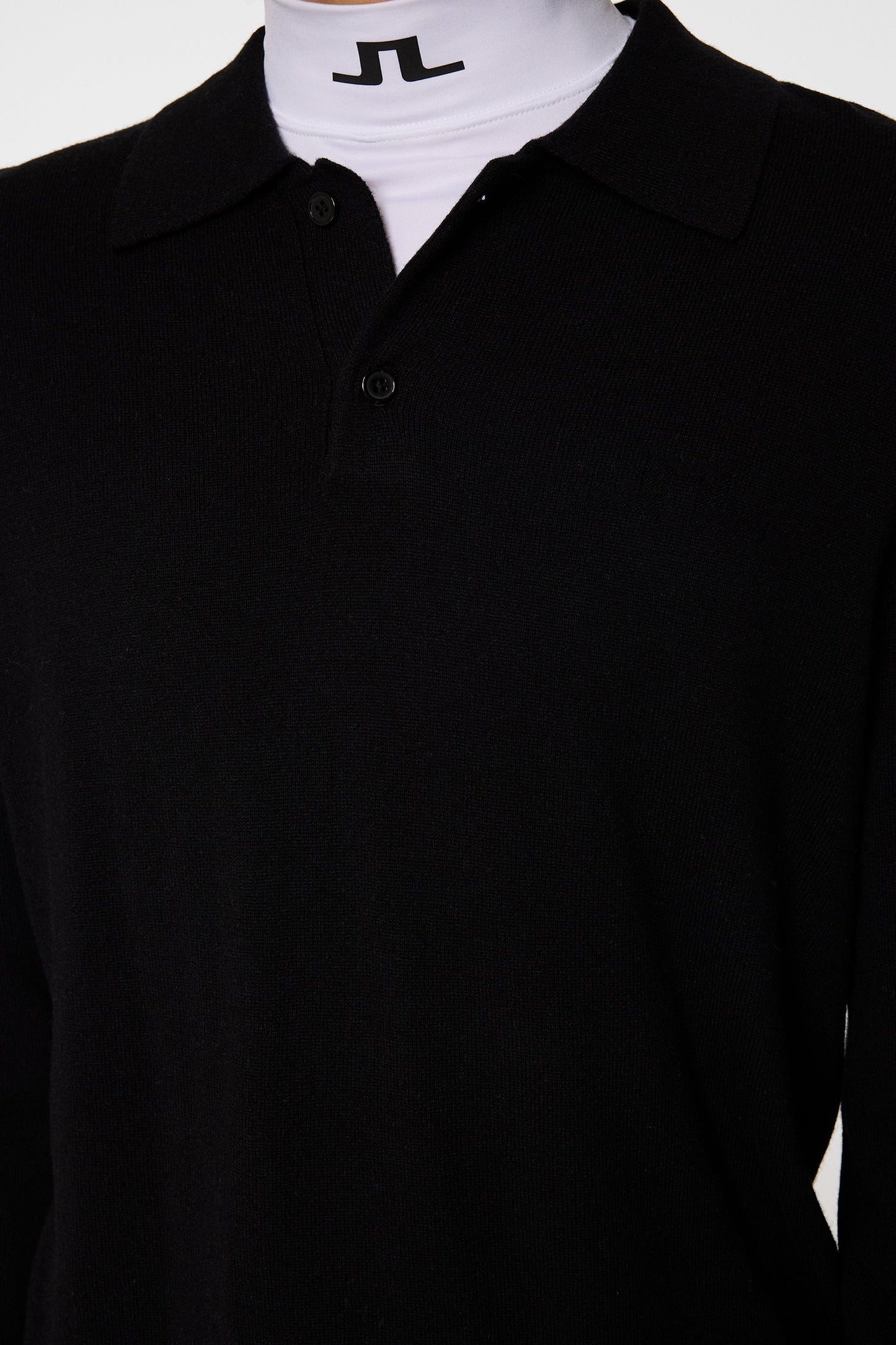 Edgar Knitted Wool Polo / Black