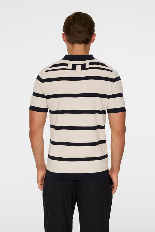 Reve Short Sleeve Stripe Polo / Moonbeam