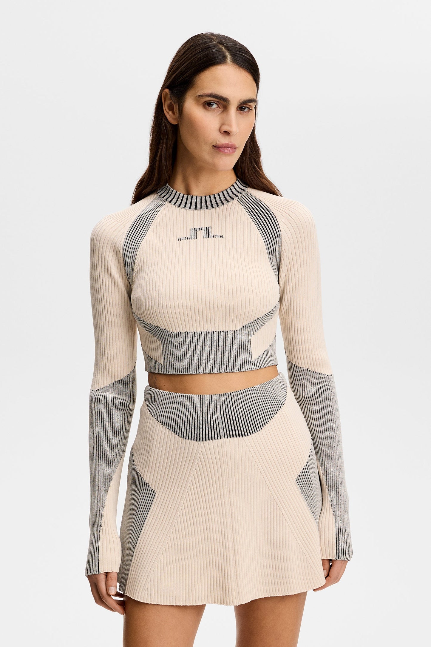 Torie Contrast Rib knit Top / Moonbeam