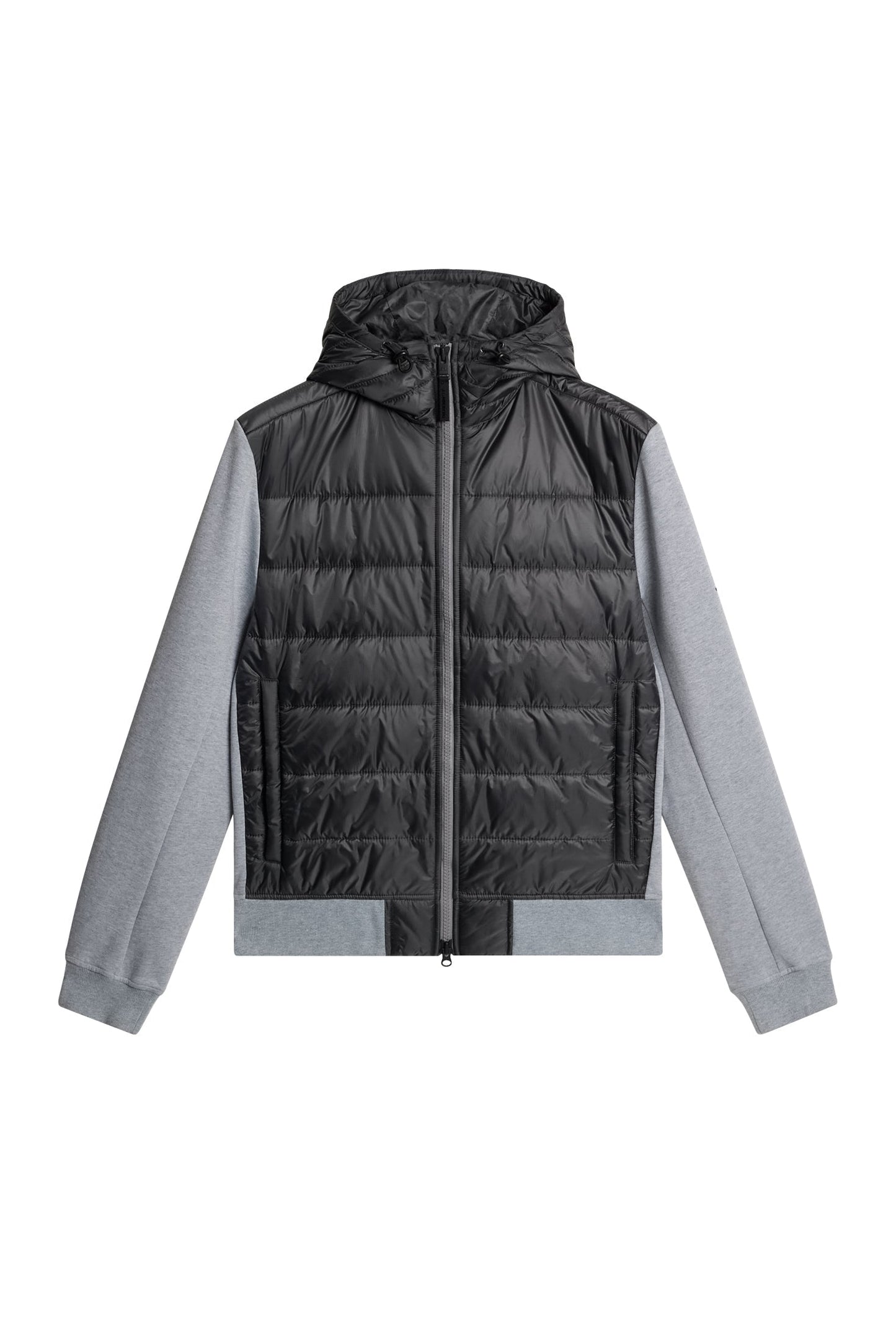 Seth Hybrid Zip Hood / Medium Grey Melange