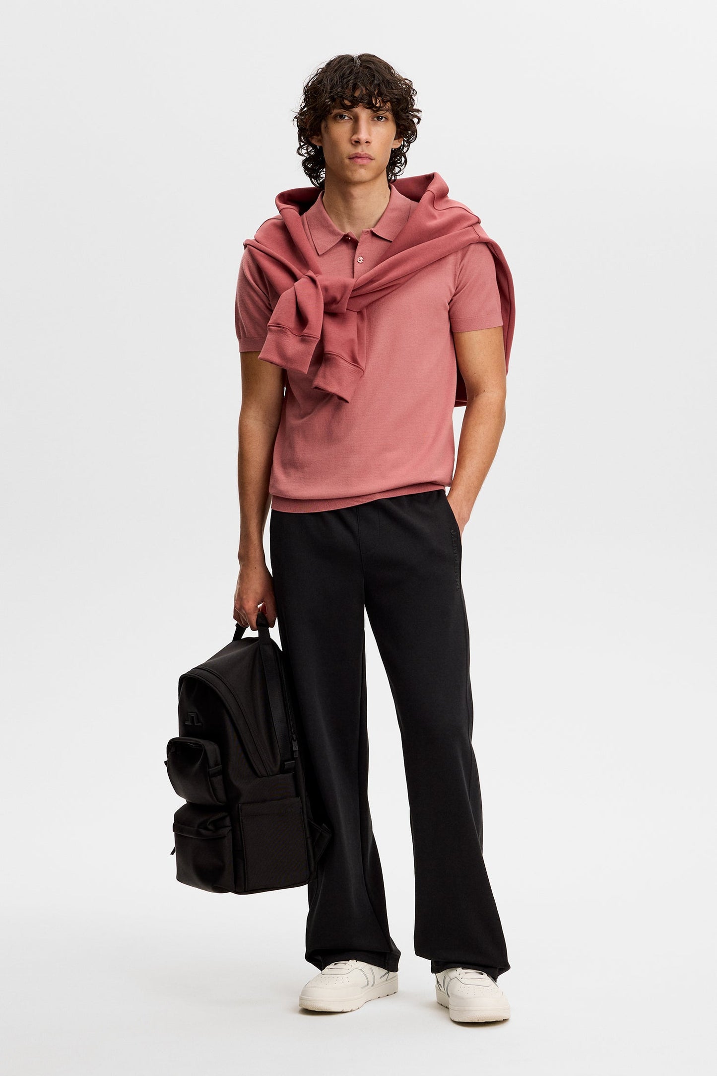 Ridge Knitted Polo / Withered Rose