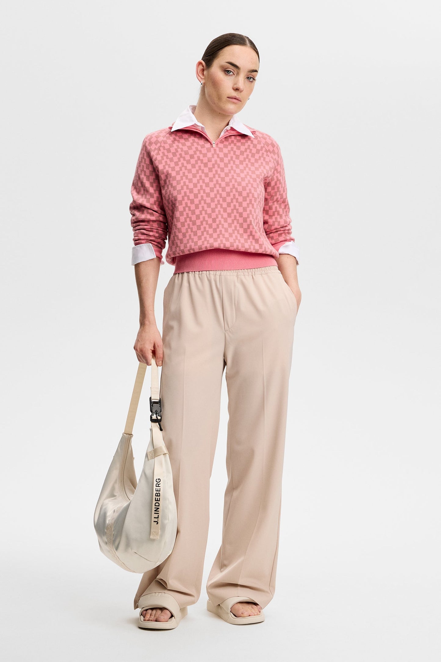 Kerla Knitted Zip Sweater / Bridge Stack Rose M